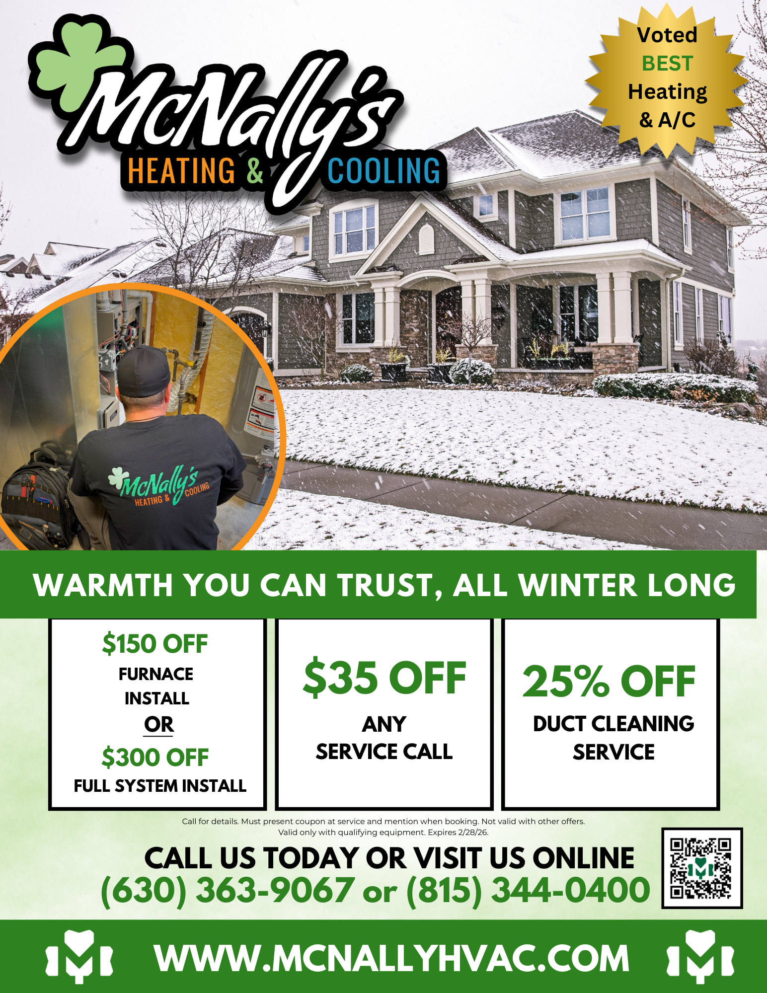 McNally's Heating and Cooling | Humidifier Install | Furnace Tune-Up | HVAC Offers | Heating and Cooling
