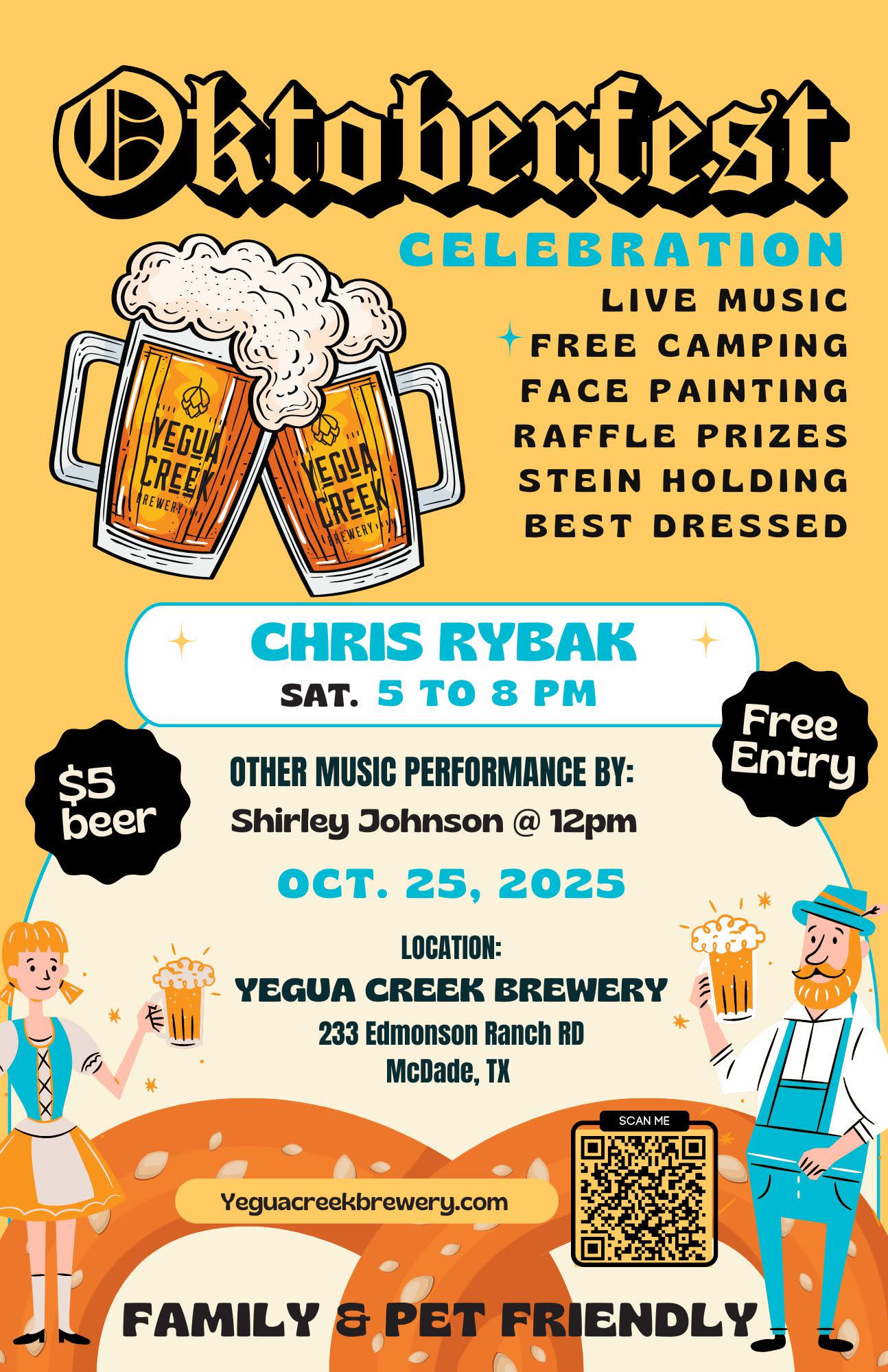Oktoberfest Celebration at Yegua Creek Brewery flyer