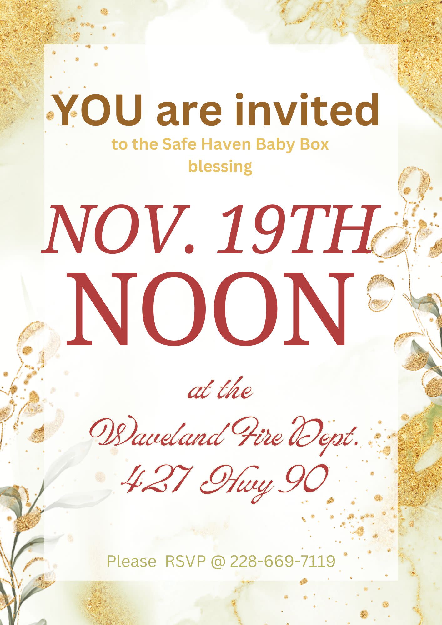 Save Haven Baby Box Blessing