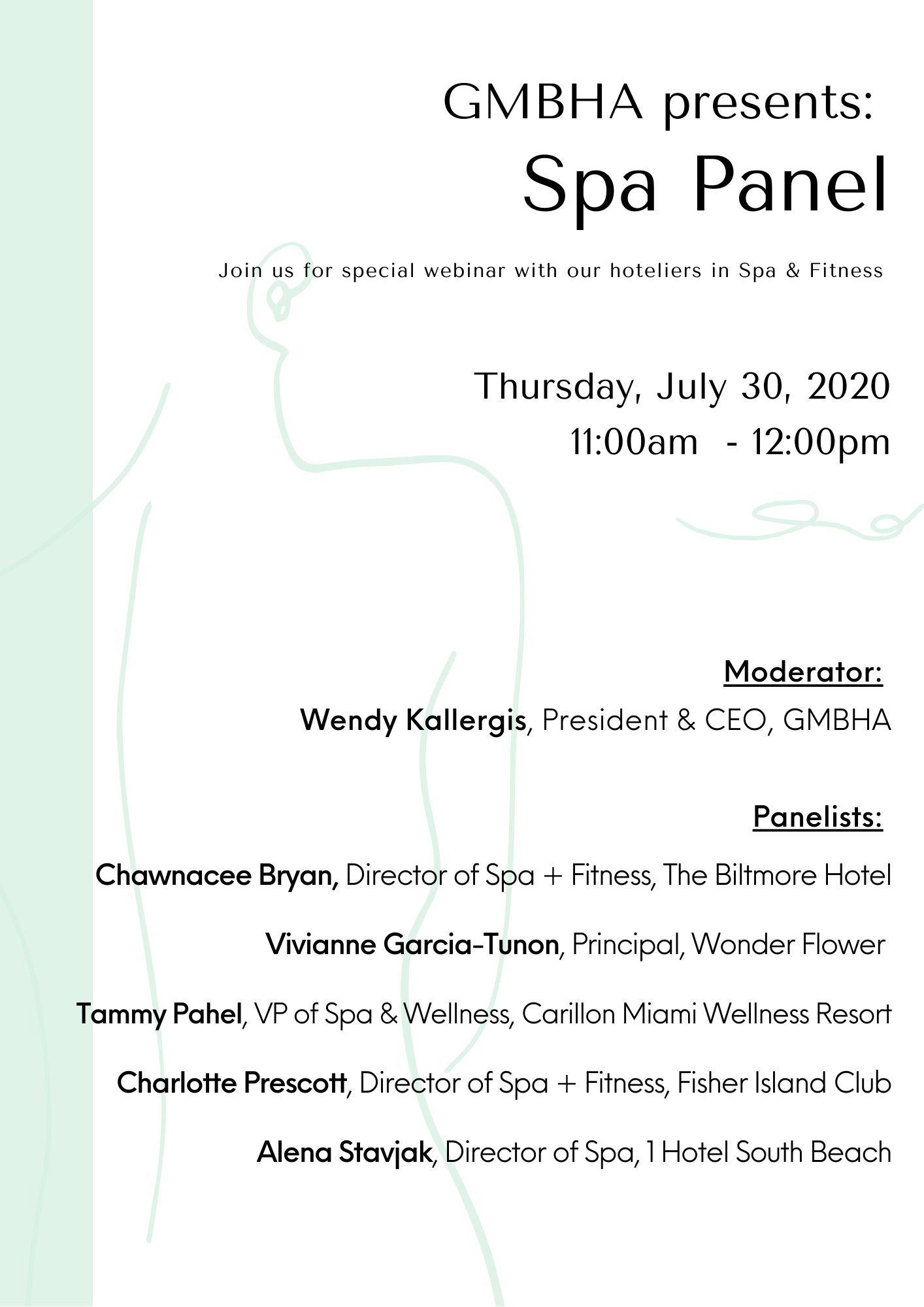 GMBHA Spa Panel invite