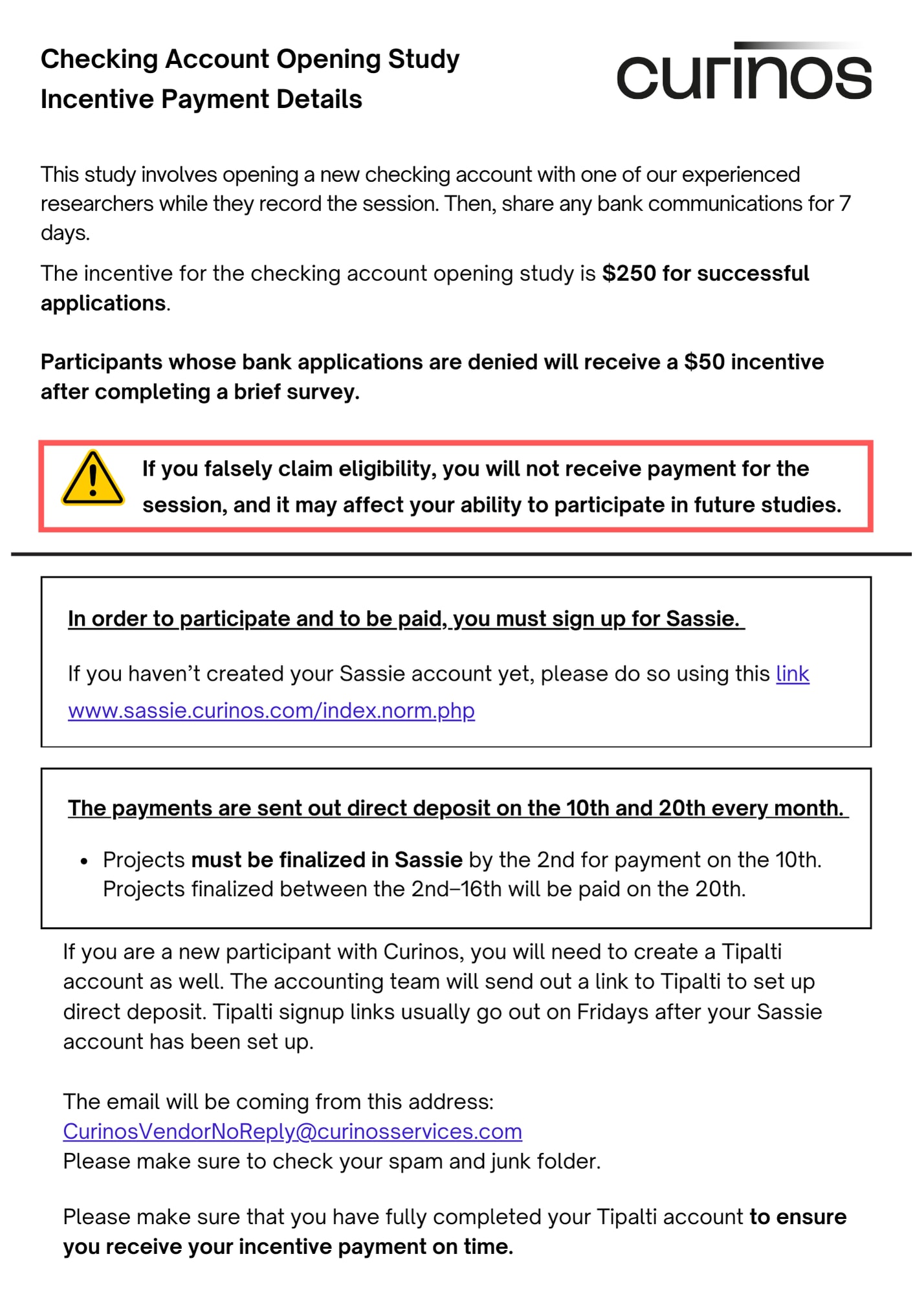 Retail Checking Incentive Details