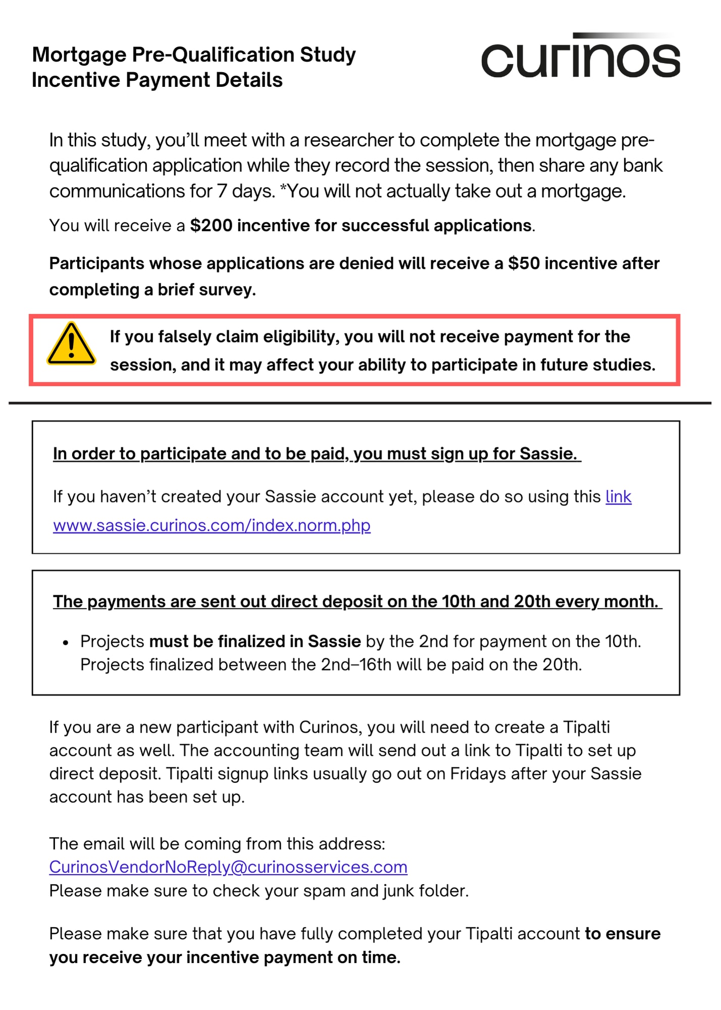 Mortgage Pre-Qual Study Incentive Details