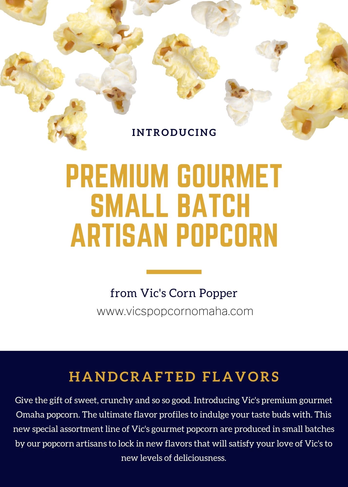 Introducing premium gourmet small batch artisan popcorn