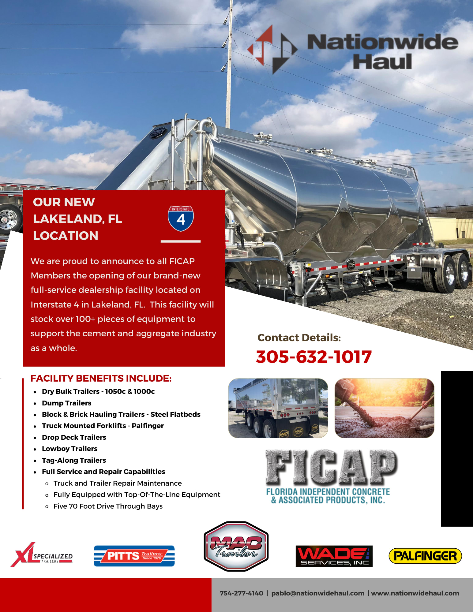 MAC Trailer Pneumatic Dry Bulk Cement Trailers - Available Now!!!