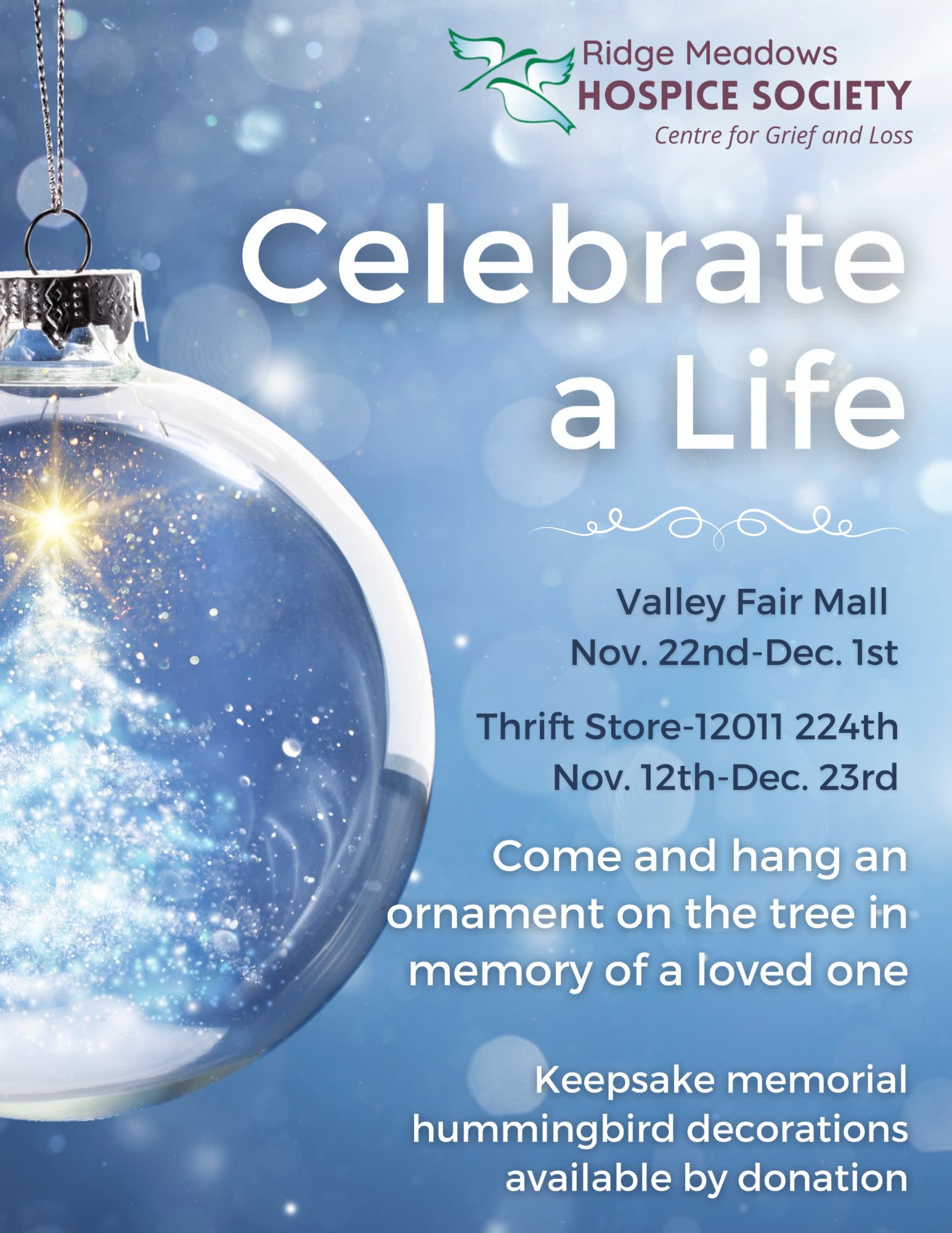 Celebrate a Life 2024 - ValleyFair Mall - Downtown Maple Ridge Business ...