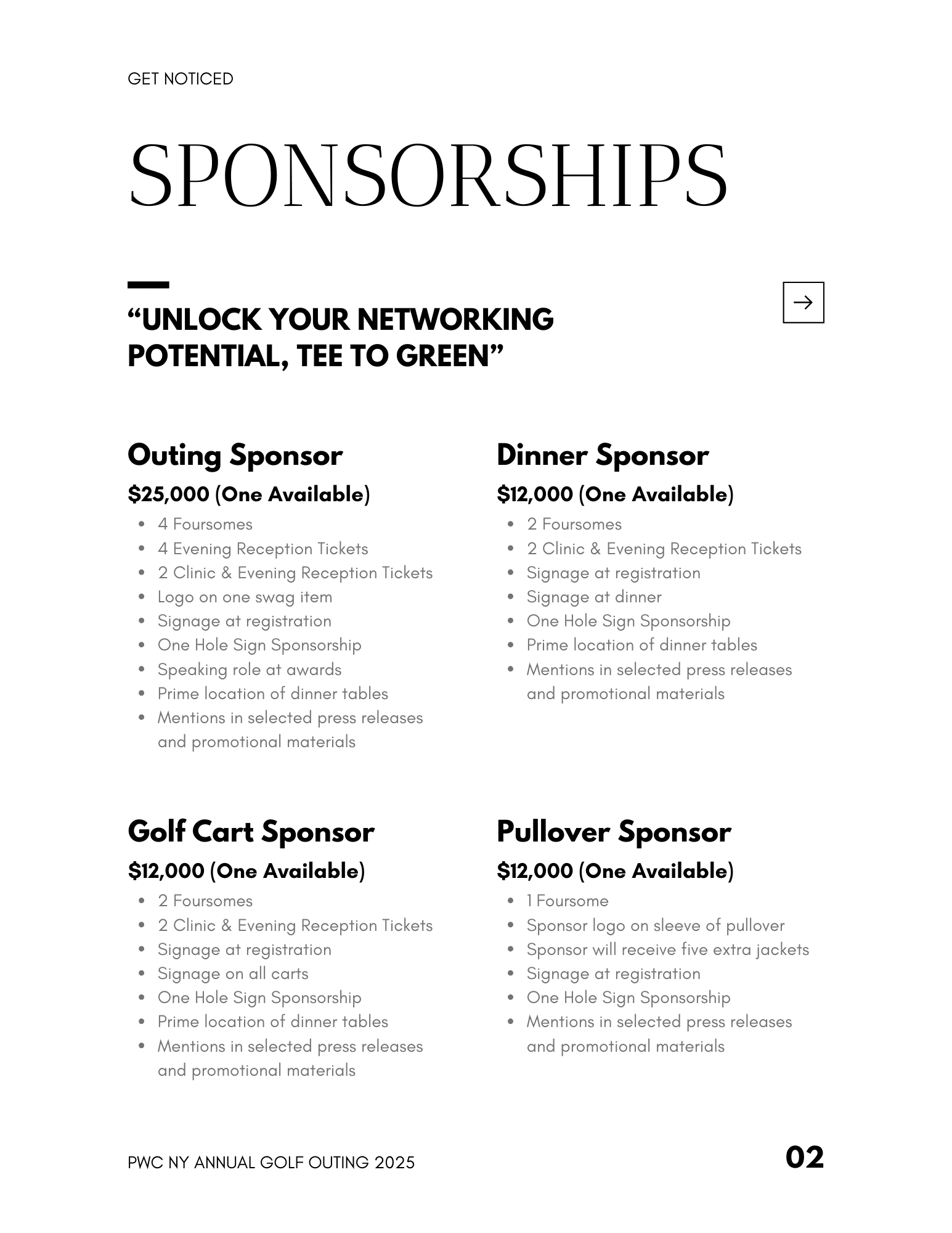 Annual Golf Outing Sponsor Packet