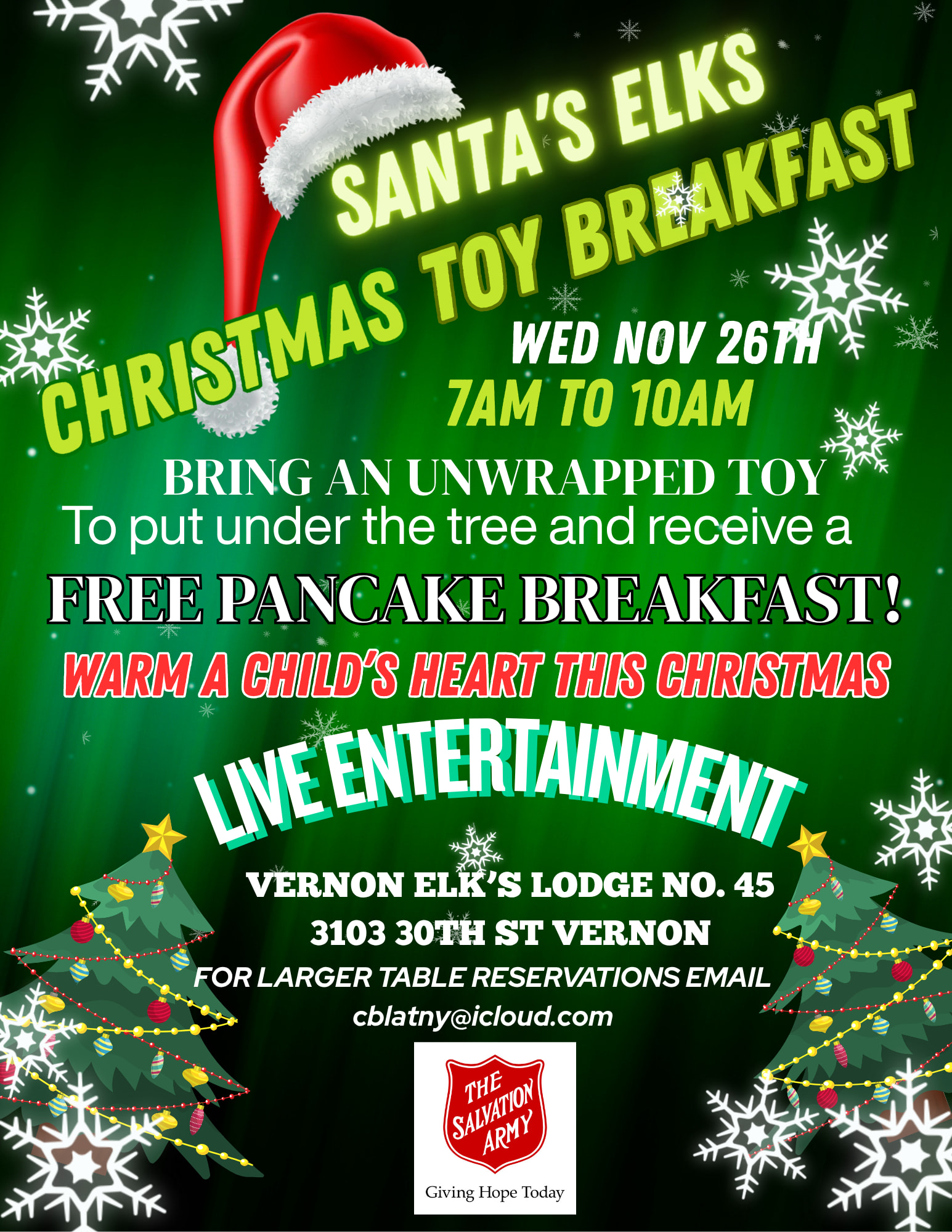 4th Annual Santa’s Elks Christmas Toy Breakfast