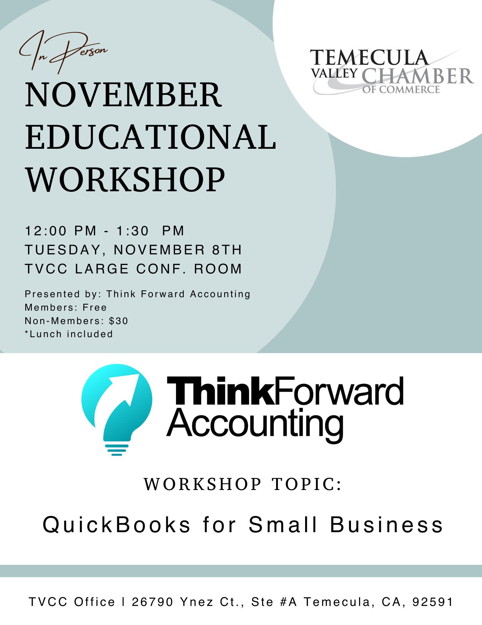 November Educational Workshop Flyer