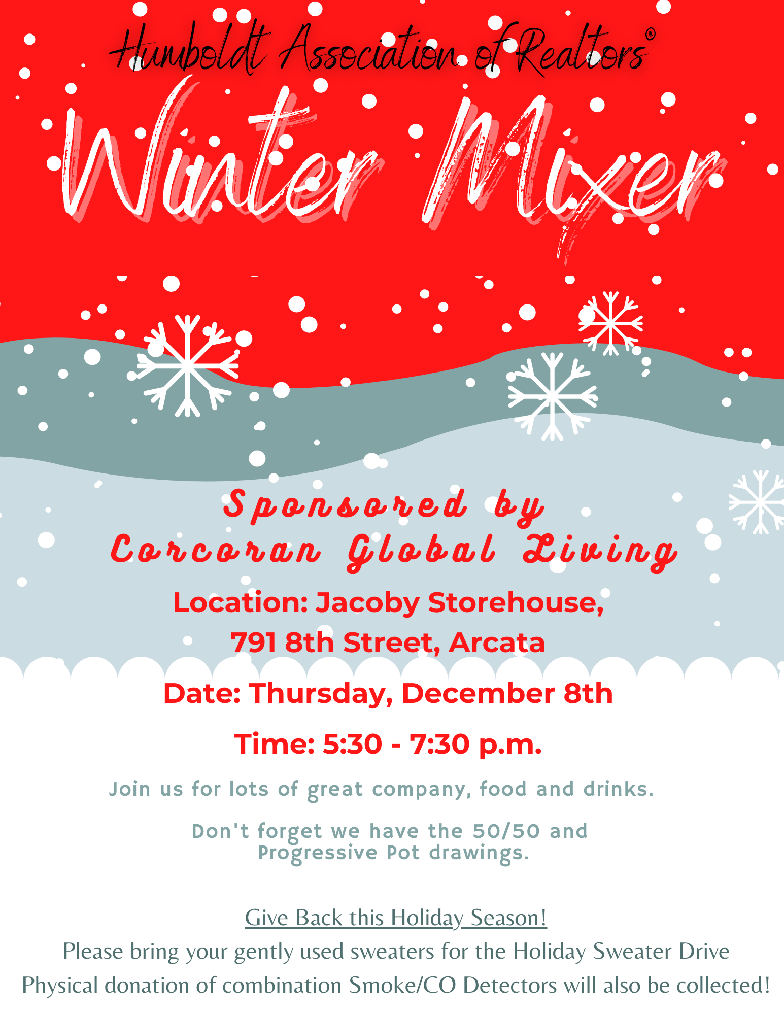 Holiday Mixer Flyer, December 8, Come Join Us!