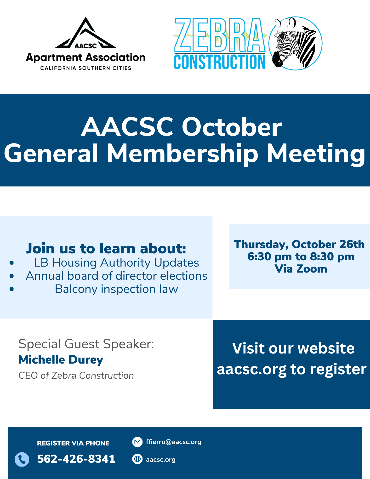 October General Membership Meeting Apartment Association, Southern