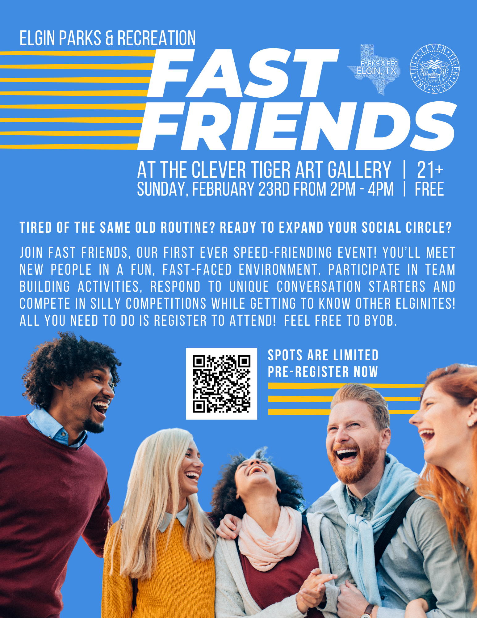 Fast Friends Speed Friending Event Flyer