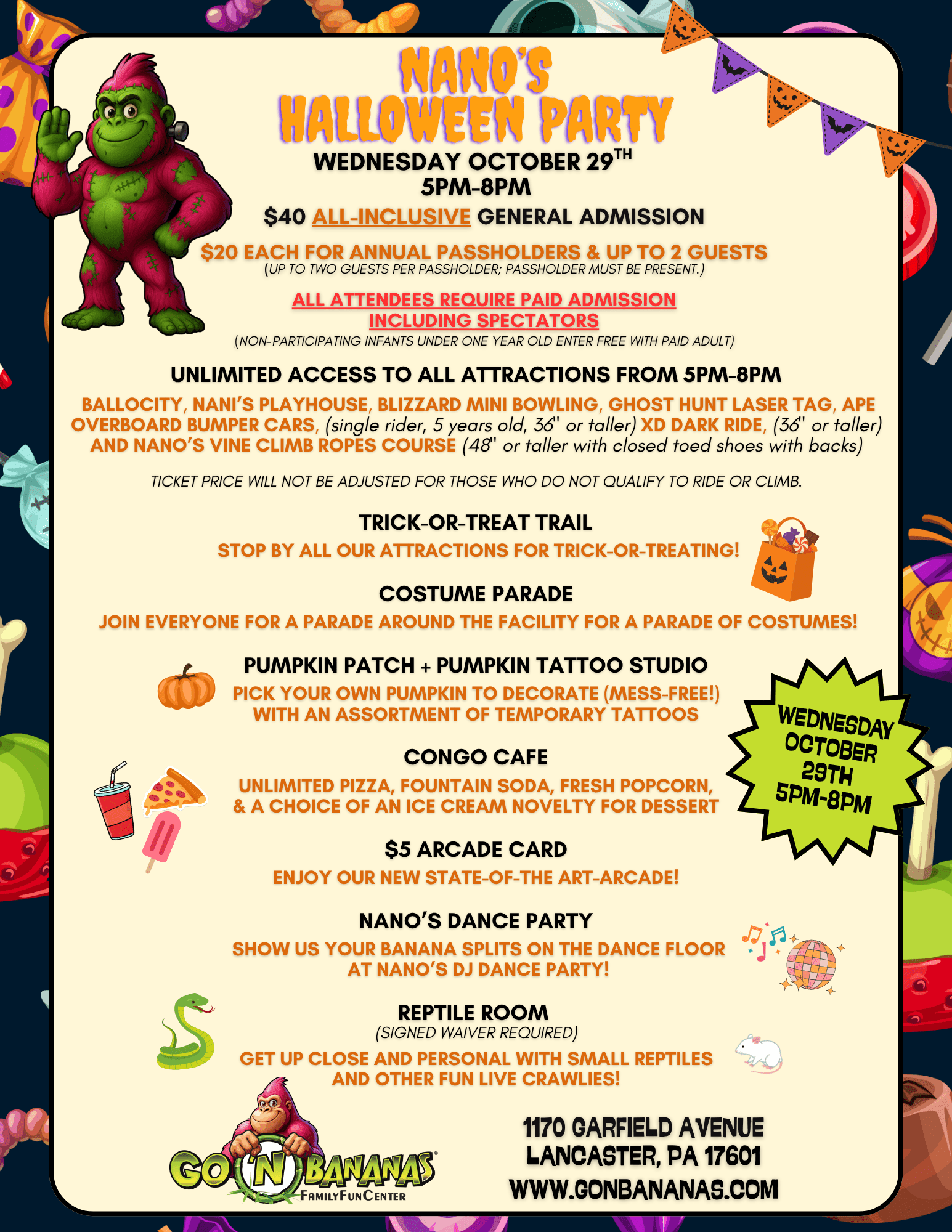 Nano's Halloween Party Flyer