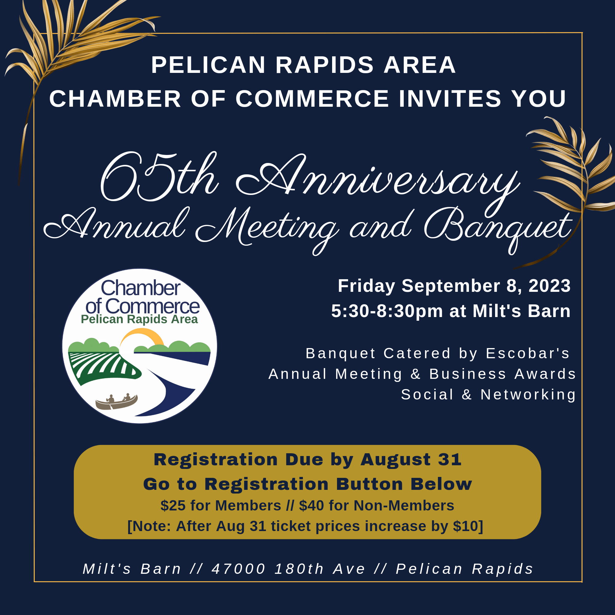 Chamber Annual Meeting 65th Anniversary Event Registration