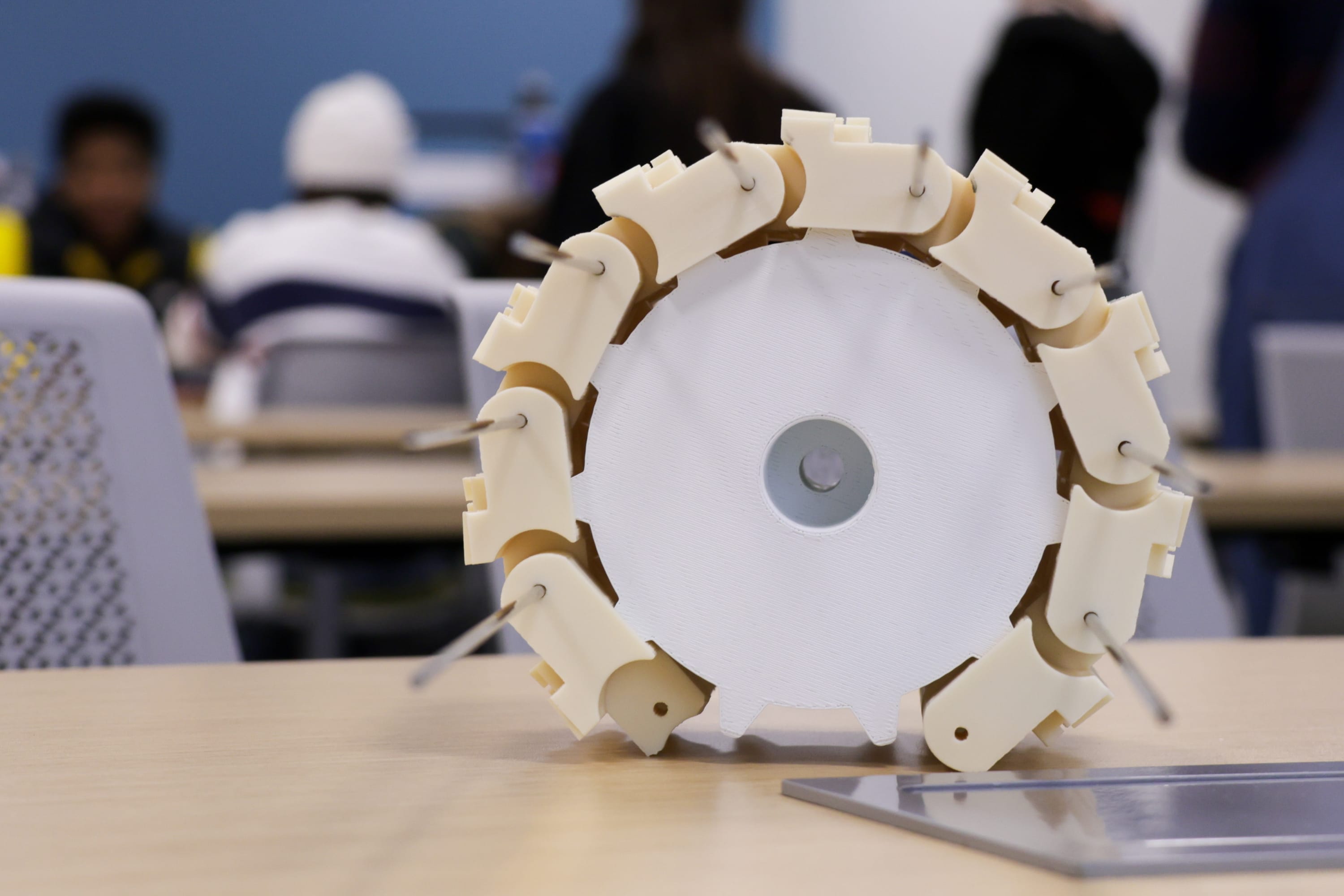 A prototype for a Lunabotics robot component.