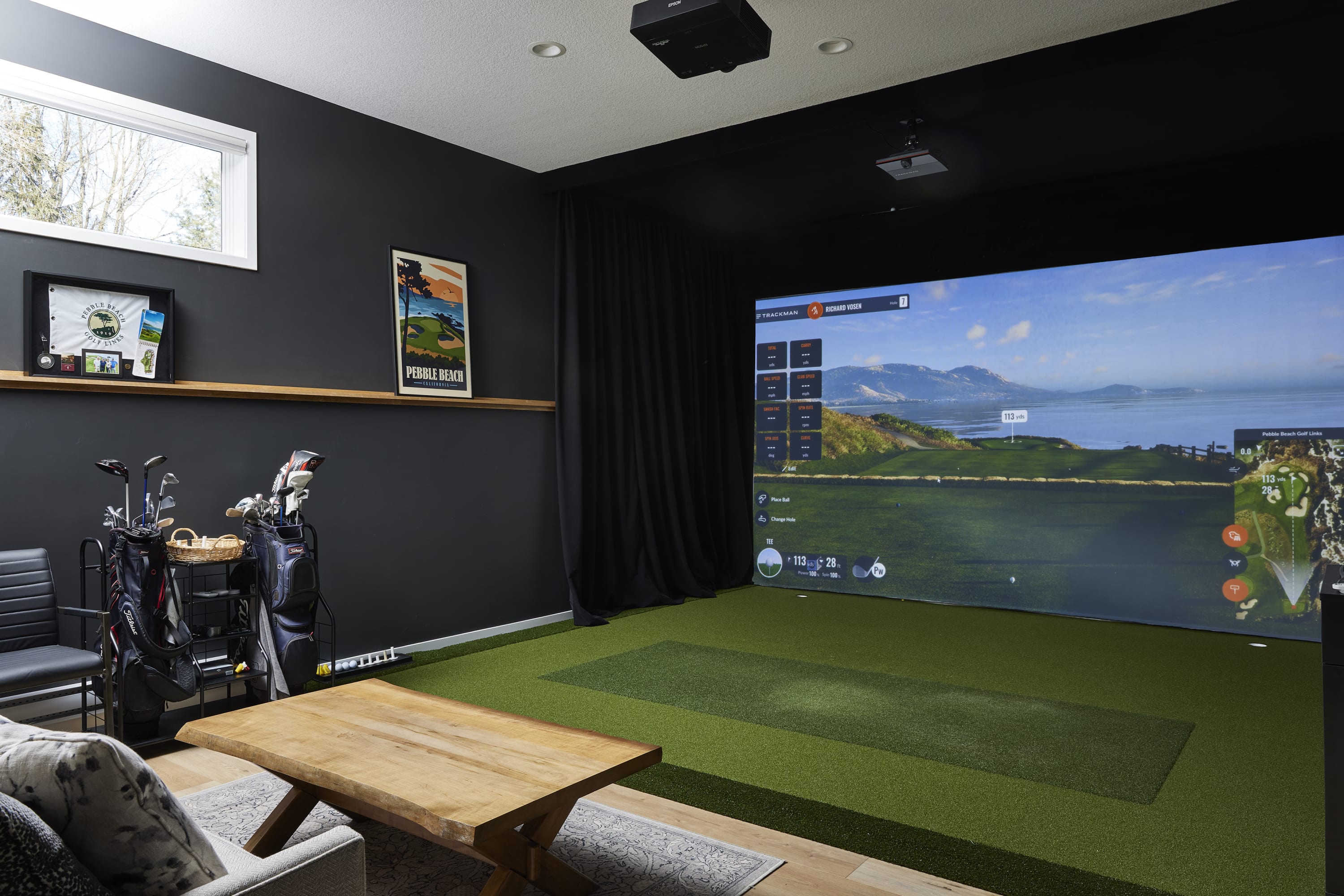 Golf simulator addition space