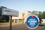 Dutchcrafters exterior shot with Best of Florida Emblem