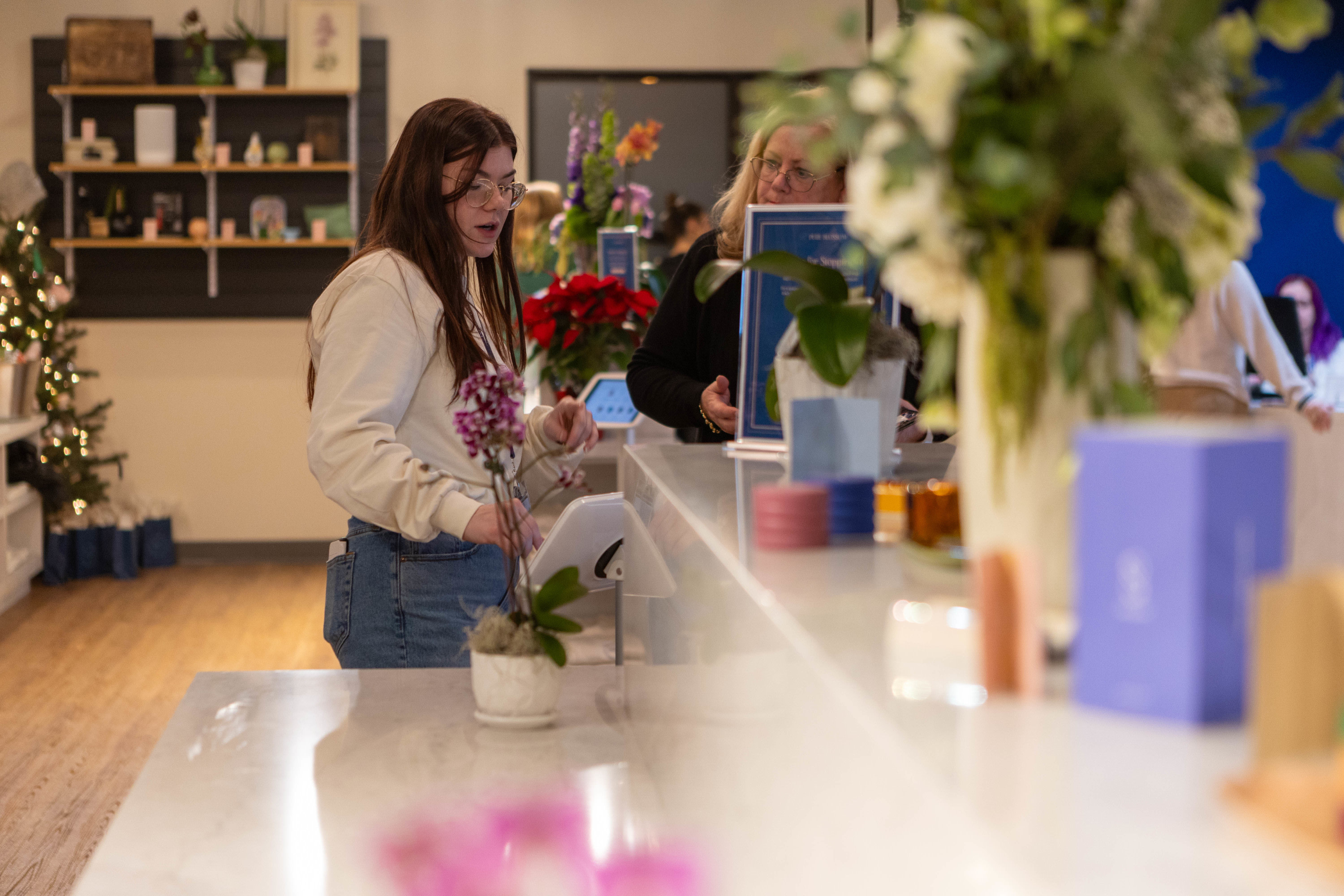 Pure Blossom Dispensary interior with COO Jordan Bruseloff