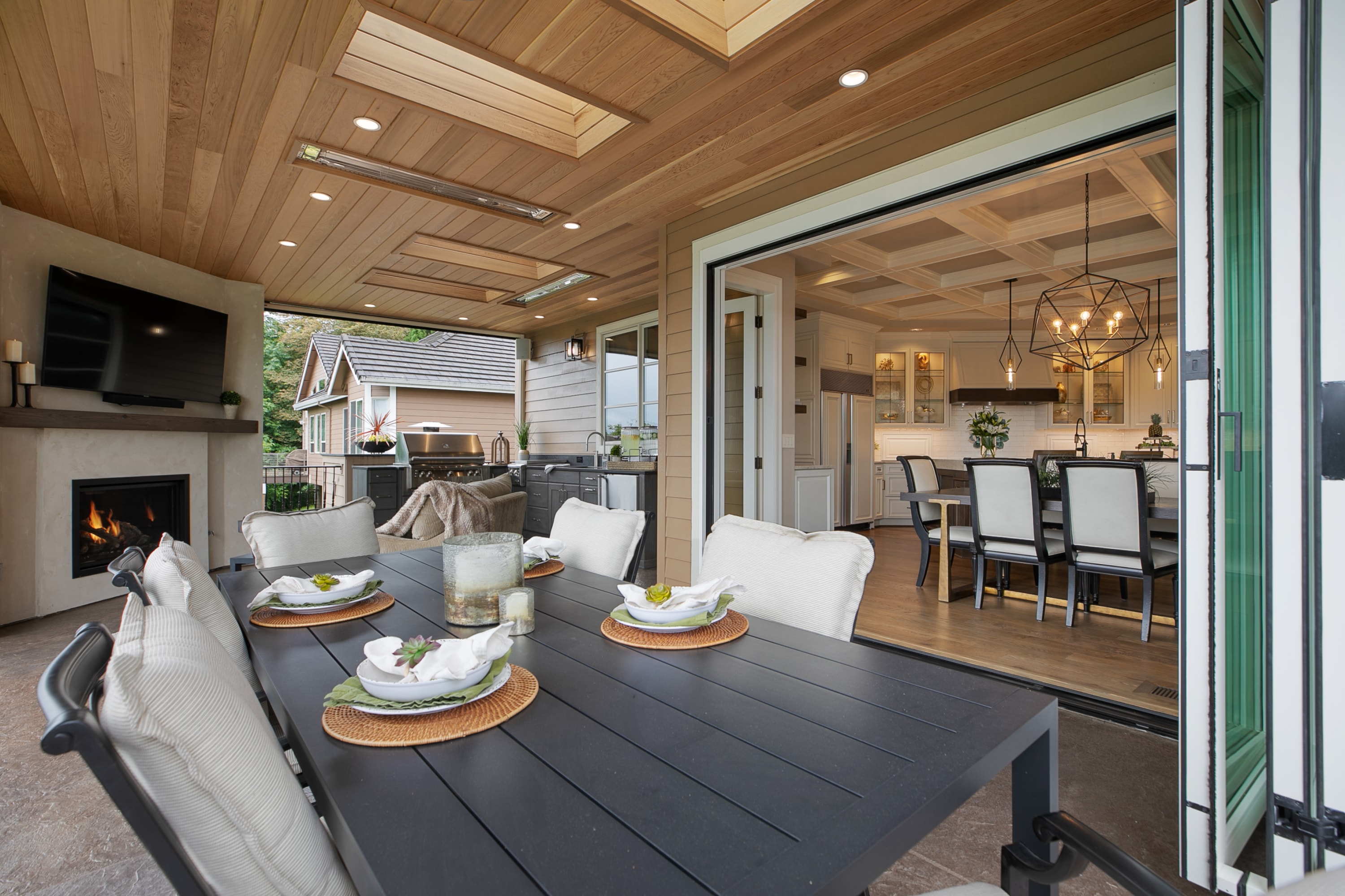 screened-in porch with automated screens