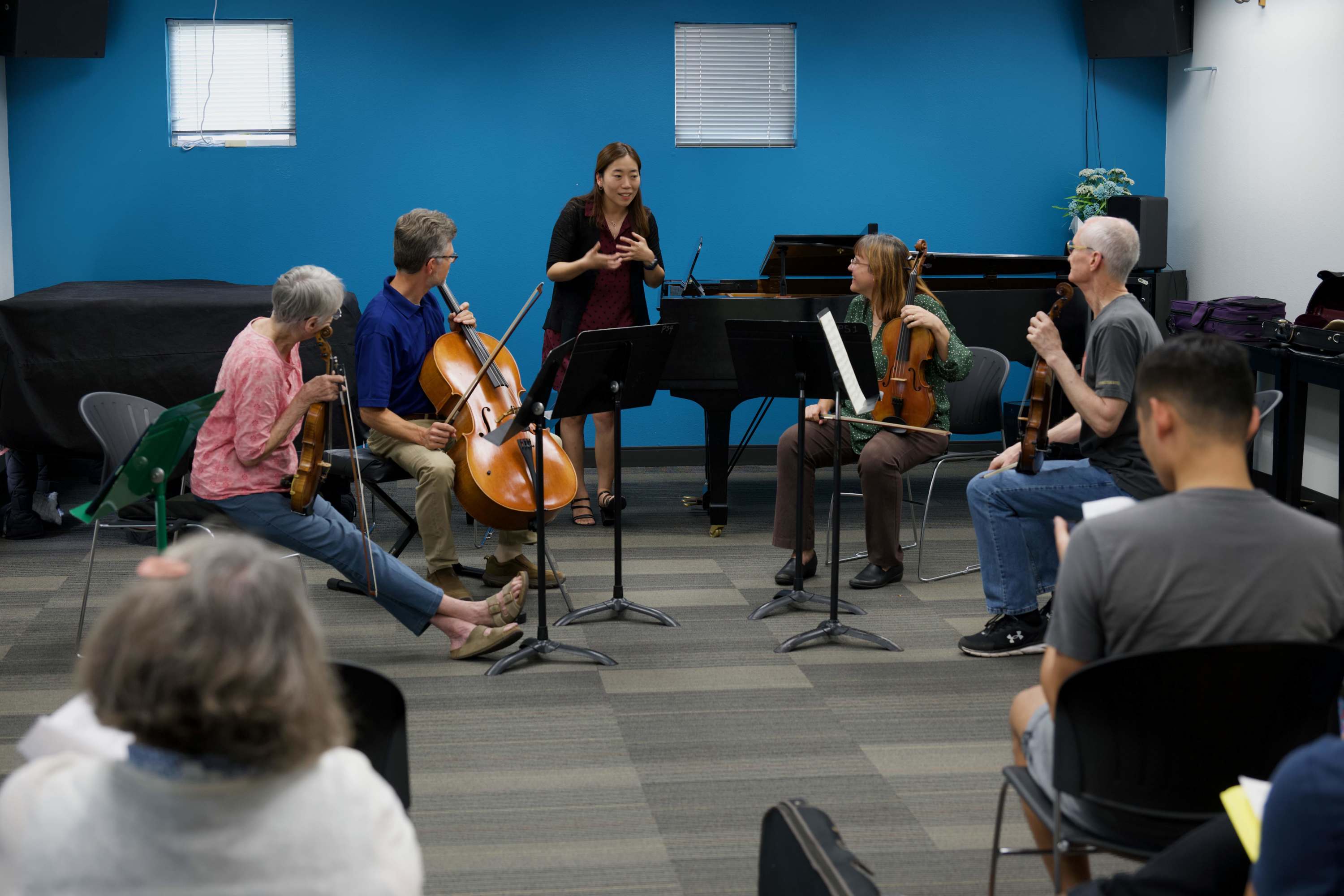 Adult musician masterclass with teacher