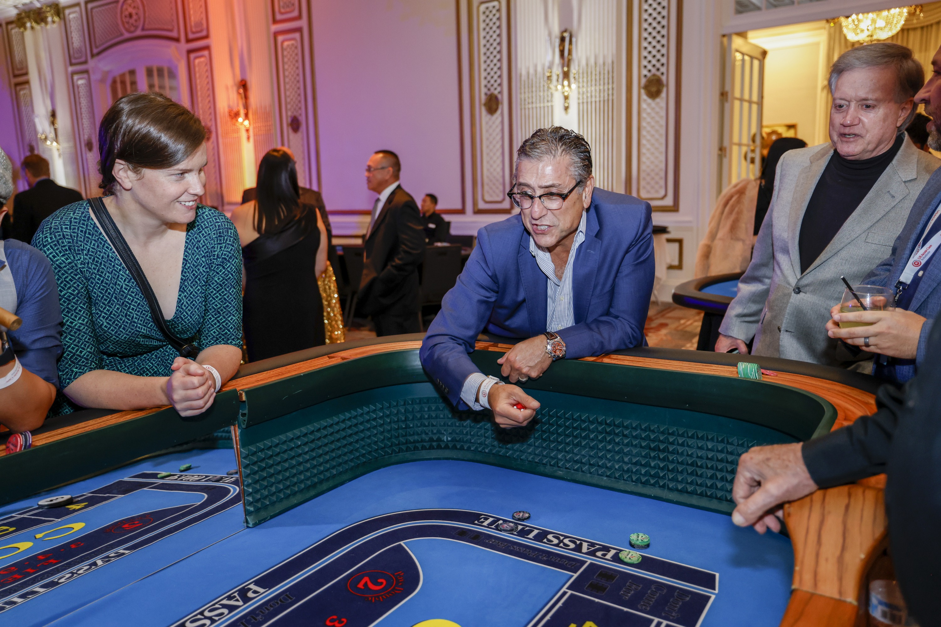 Craps player throwing the dice