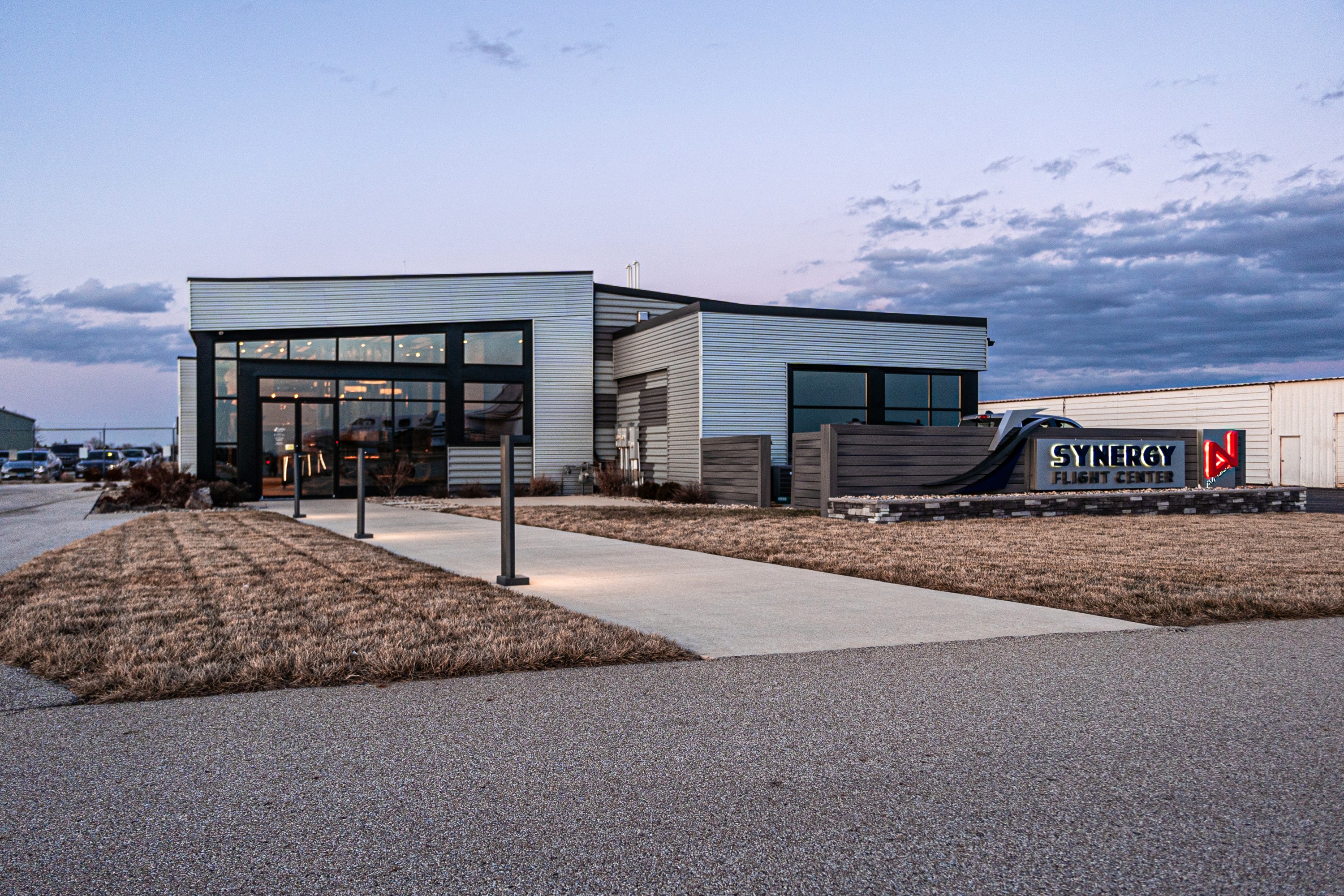 Main Entrance from the planes at Synergy Flight Center
