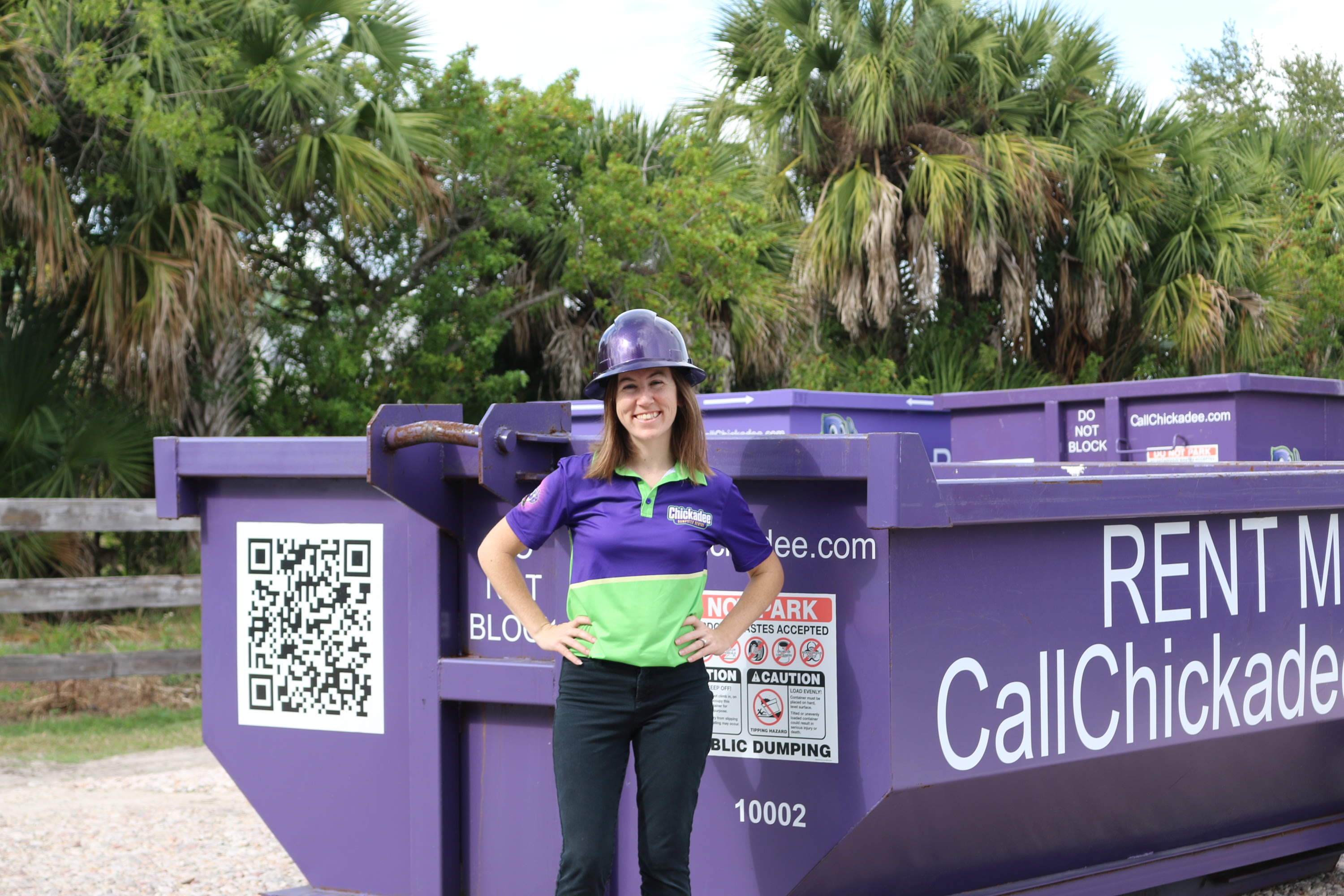 Owner, Jessica Strenta, of Chickadee Dumpster Rental Port Saint Lucie