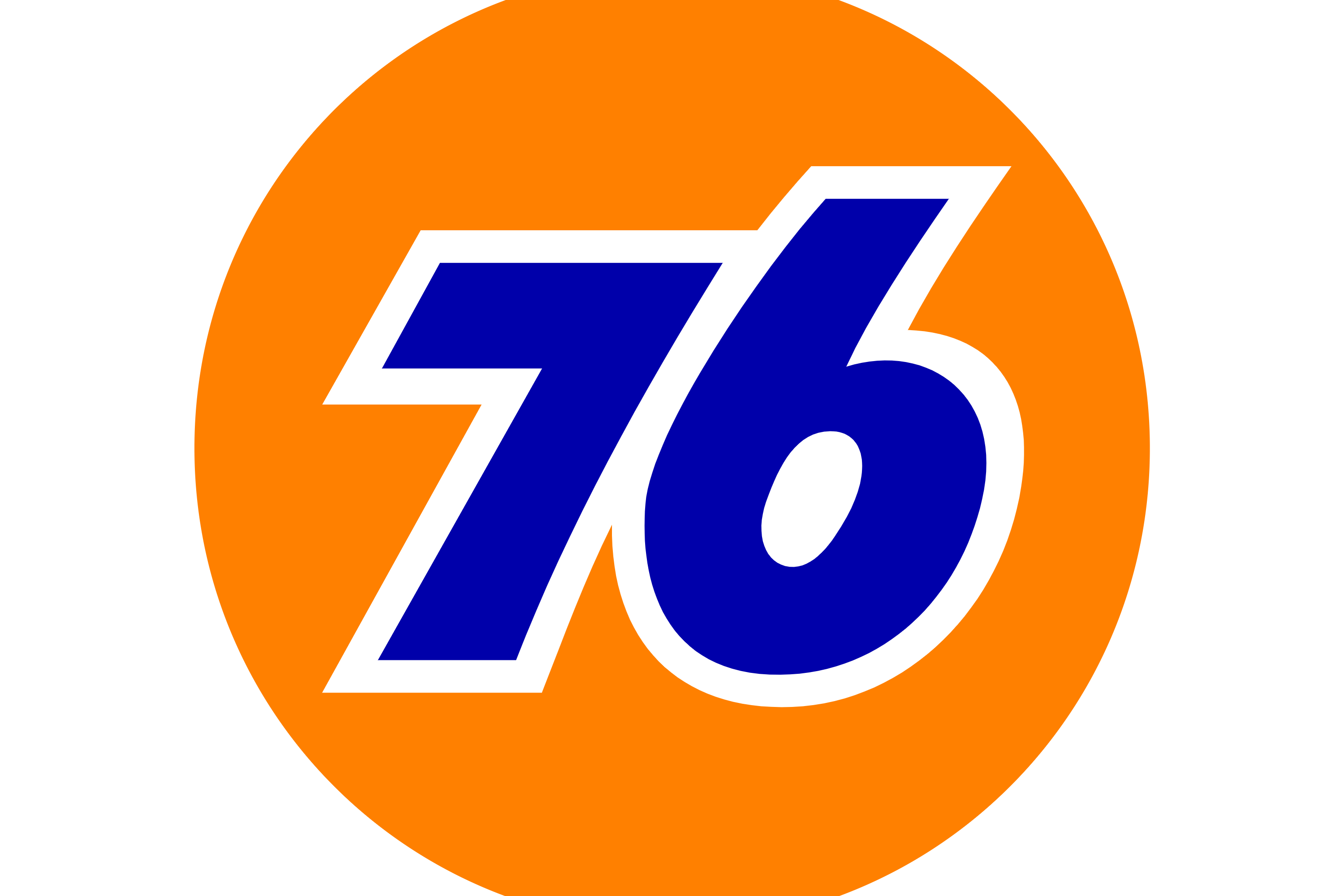 76 Gas Station logo (blue "76" outlined in white, inside and orange circle)