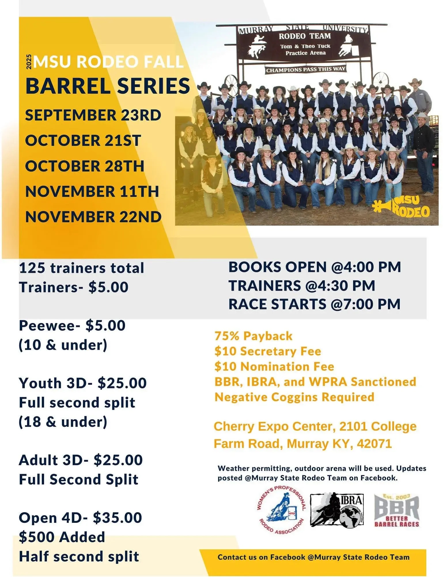 Msvu Rodeo MSU Rodeo Fall Barrel Series - Murray-Calloway County Chamber of Commerce