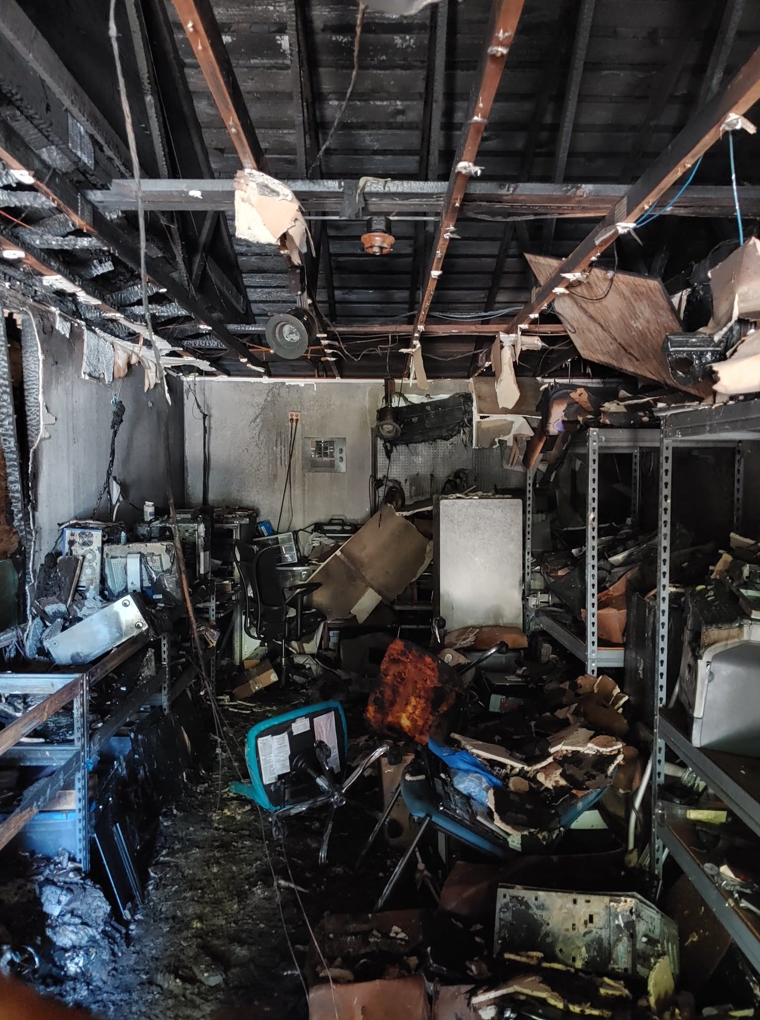 Fire ravaged computer repair shop