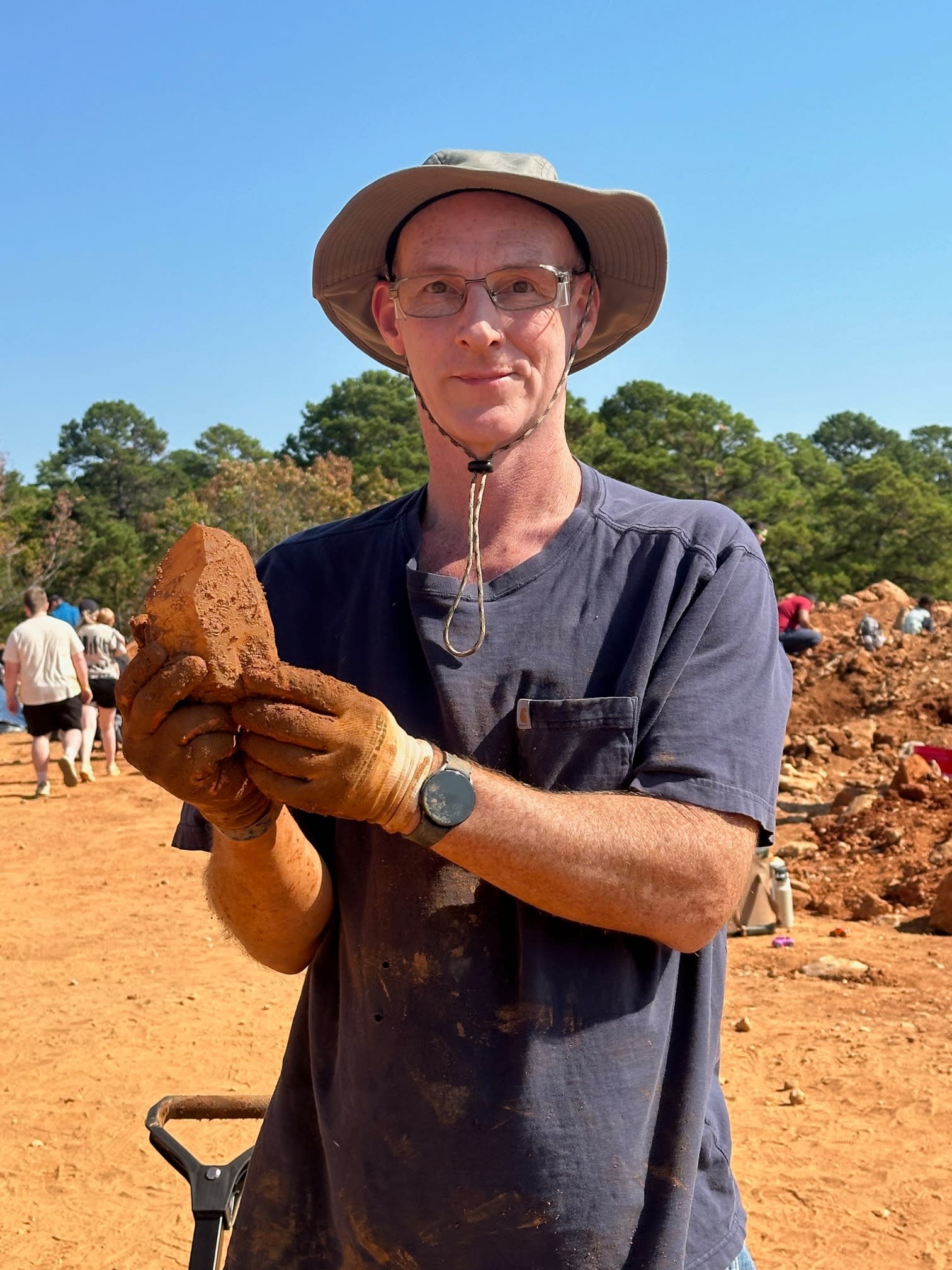 Man holding crystal