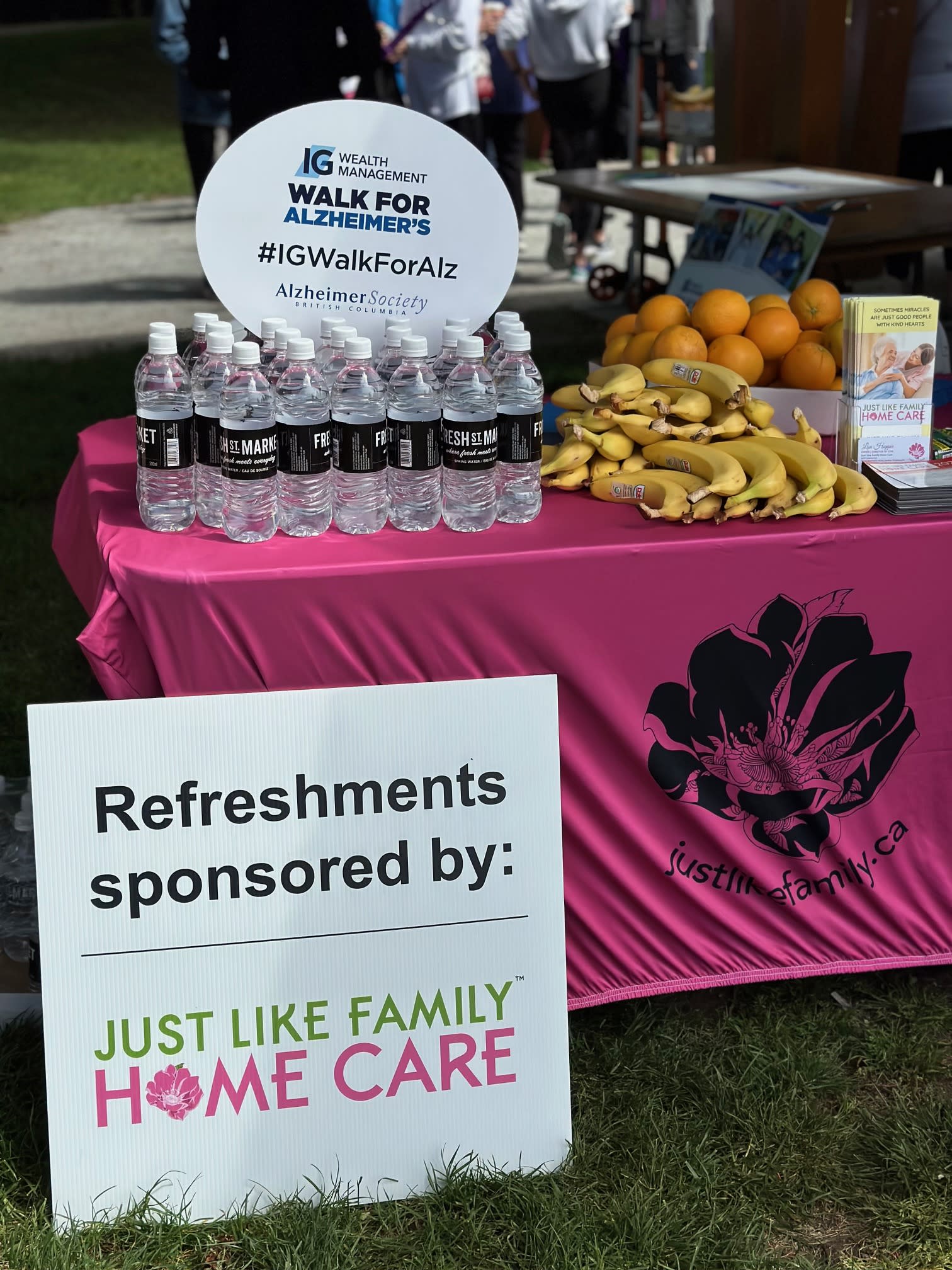 Sponsored the Alzheimer  Walk snack and beverage table 2023