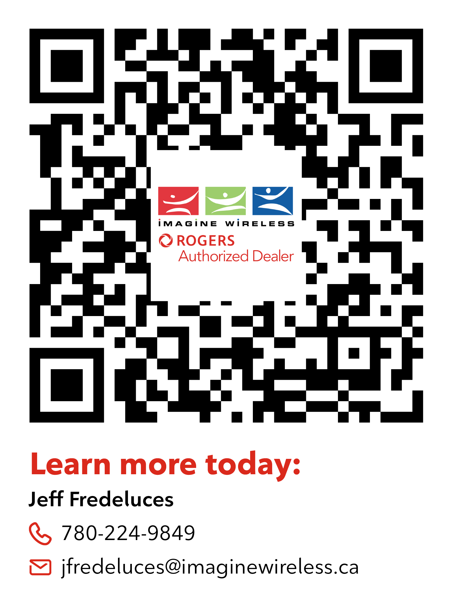 QR Code with Contact Infromation for Imagine Wireless | Rogers Authorized Dealer