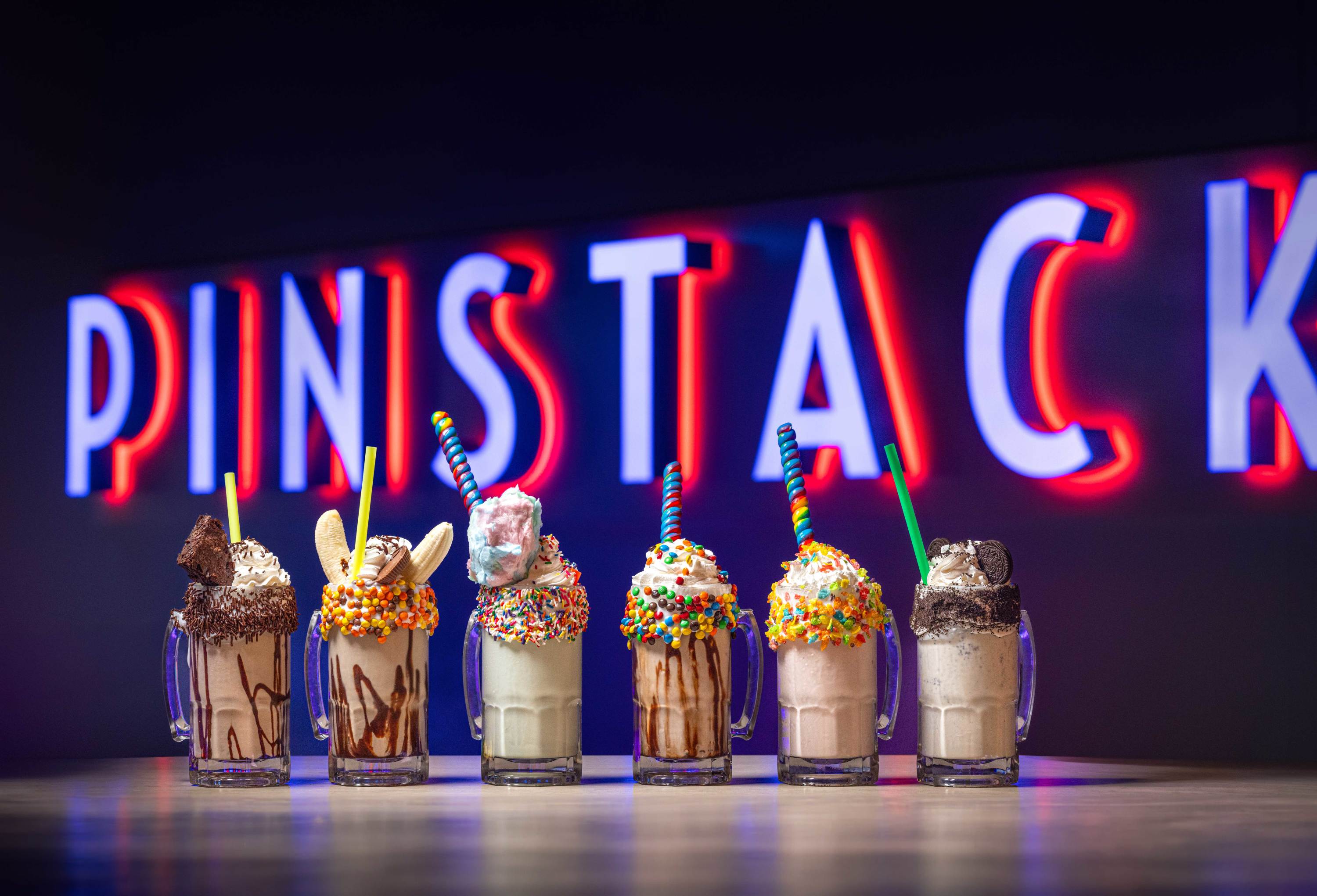 Image of six of the 32-oz Stacked Shakes