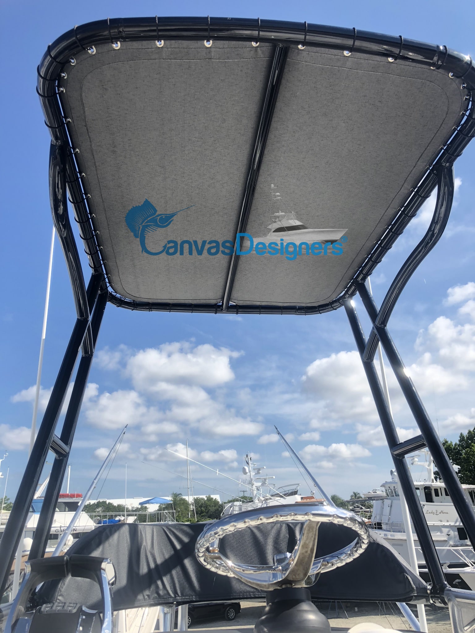 Boat t-top in weathermax fabric