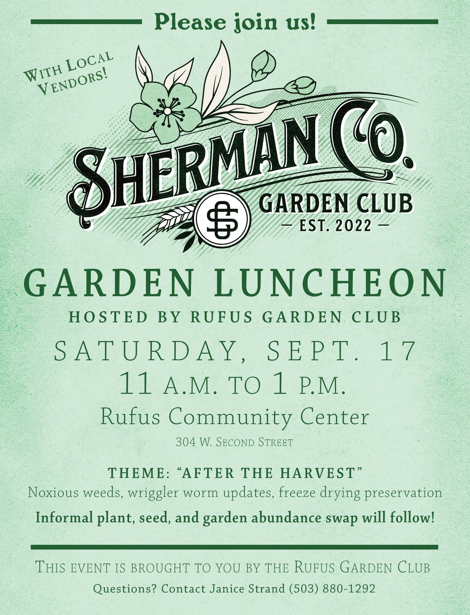 Rufus Garden Club Luncheon