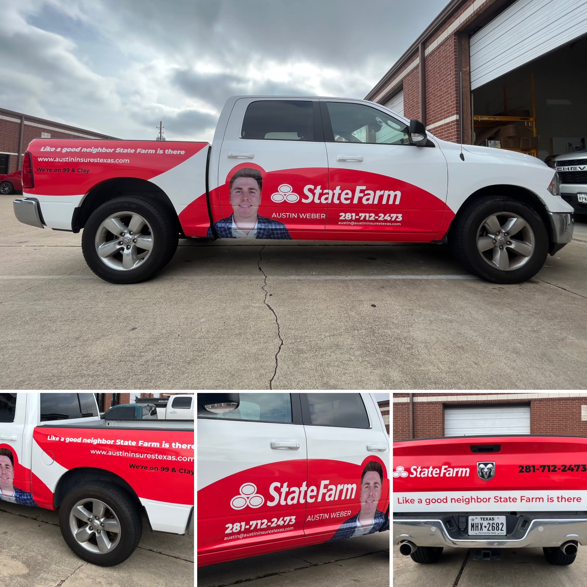 Custom State Farm Full Wrap produced and installed by Vital Sign Solutions