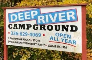 Deep River Campground sign