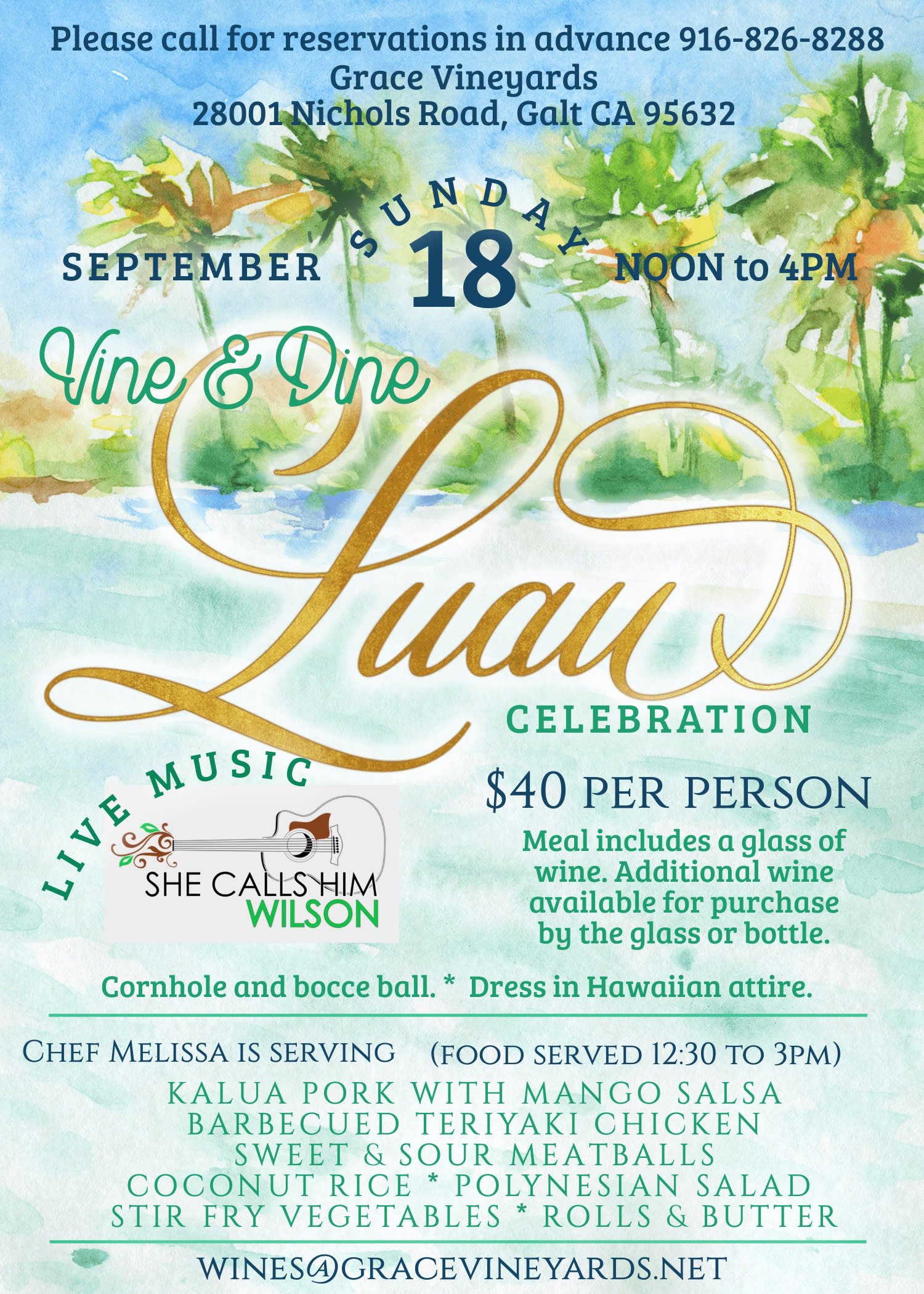 Grace Vineyards Luau - Sept 18, 2022