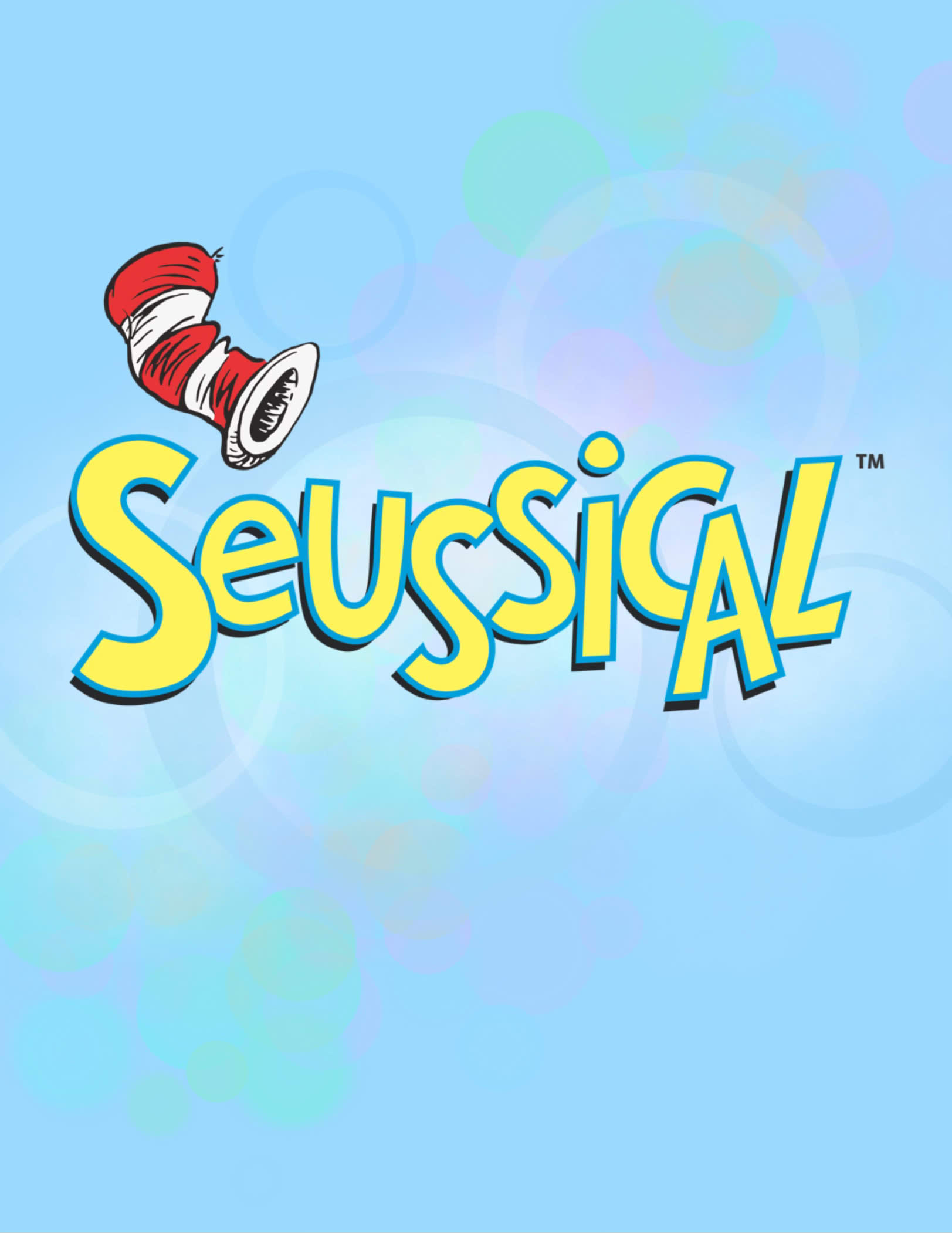 seussical logo on a light blue background