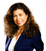 Athina Salazar in White Shirt and Blue Jacket