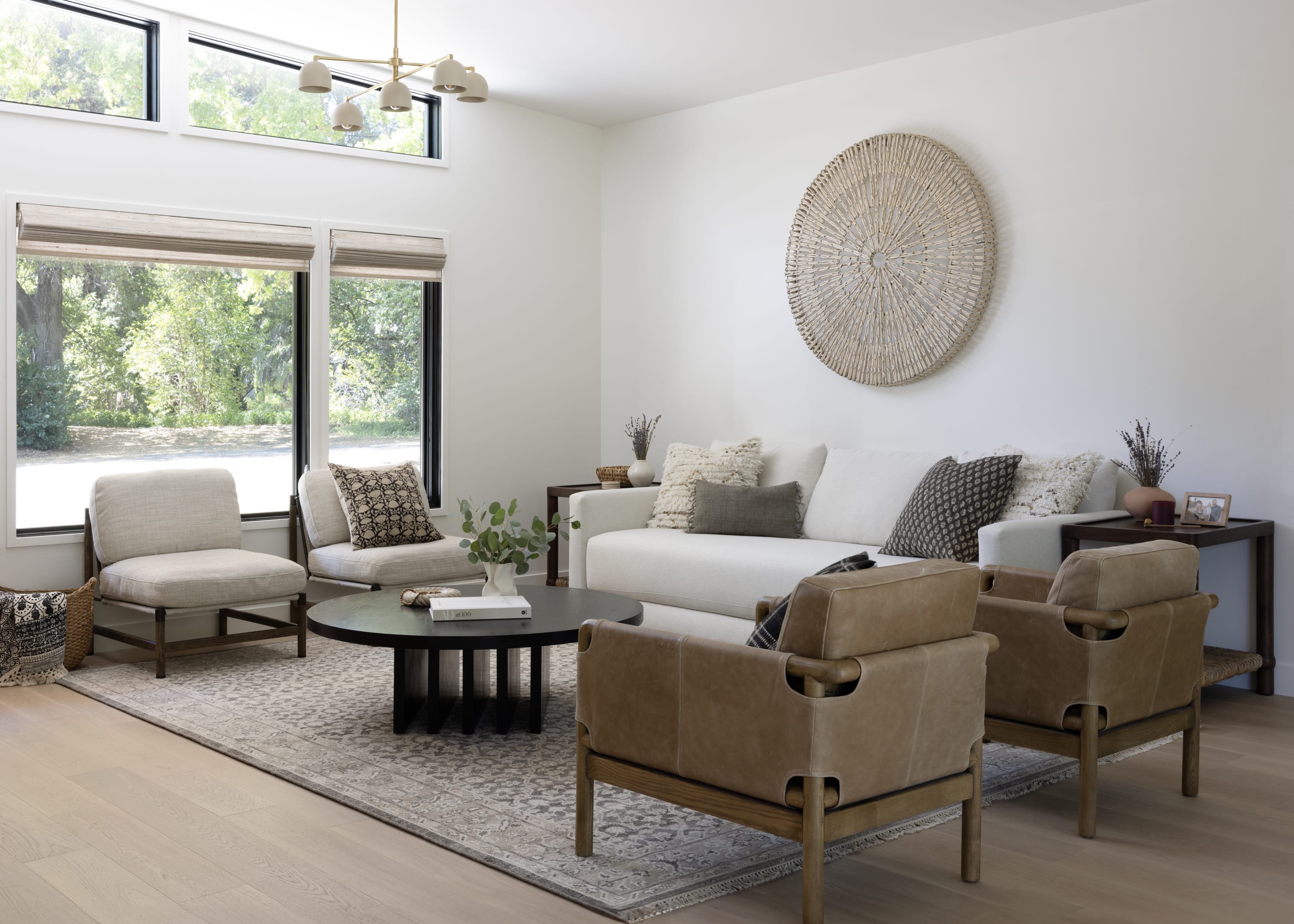 Updated mid-century ranch with warm wood accents and modern organic furnishings