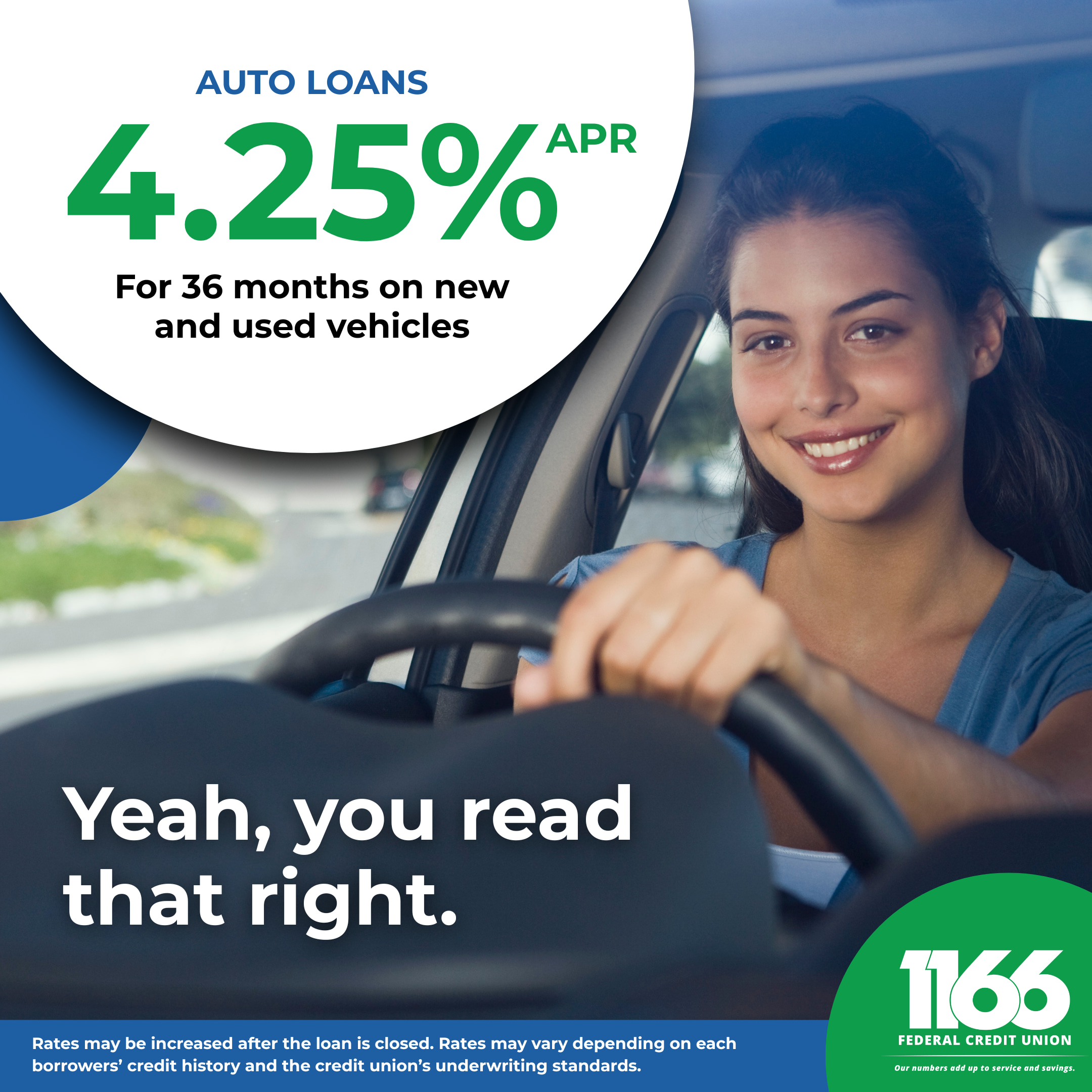 1166 FCU is insured by the NCUA and FDIC
