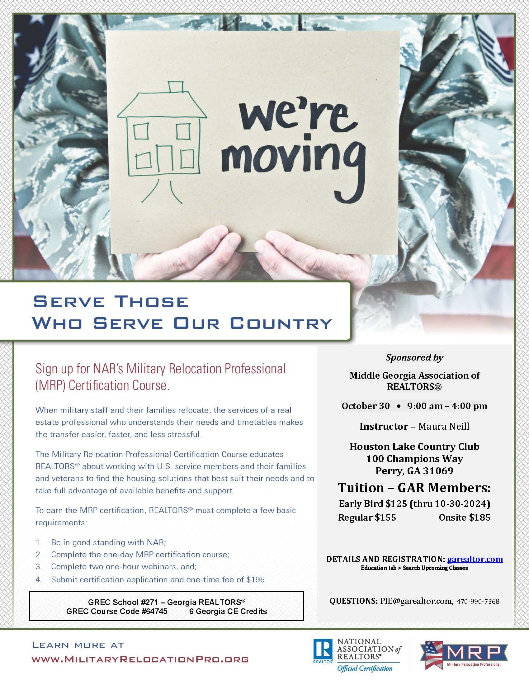 MRP:  Military Relocation Professional