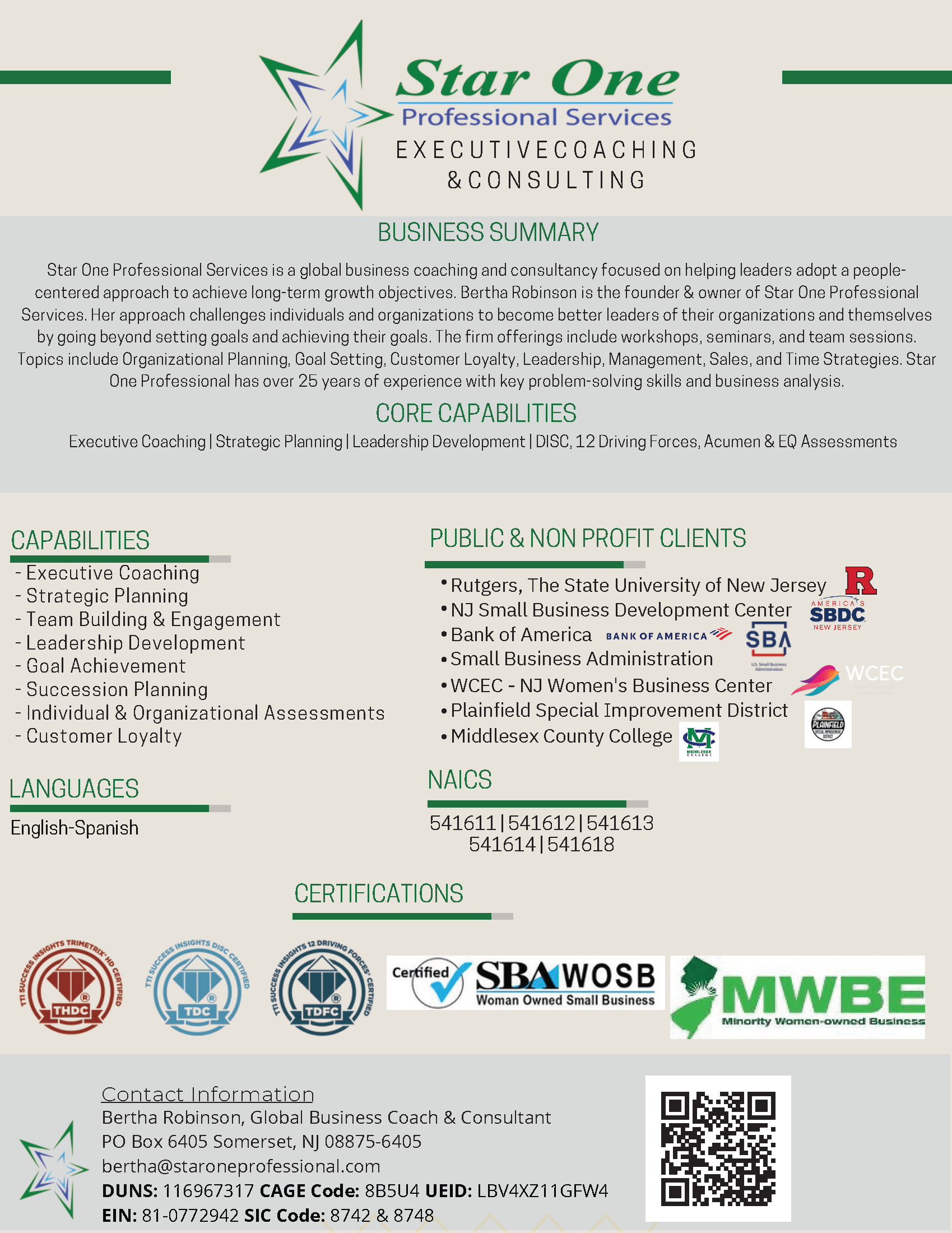 Star One Professional Services Executive Coaching