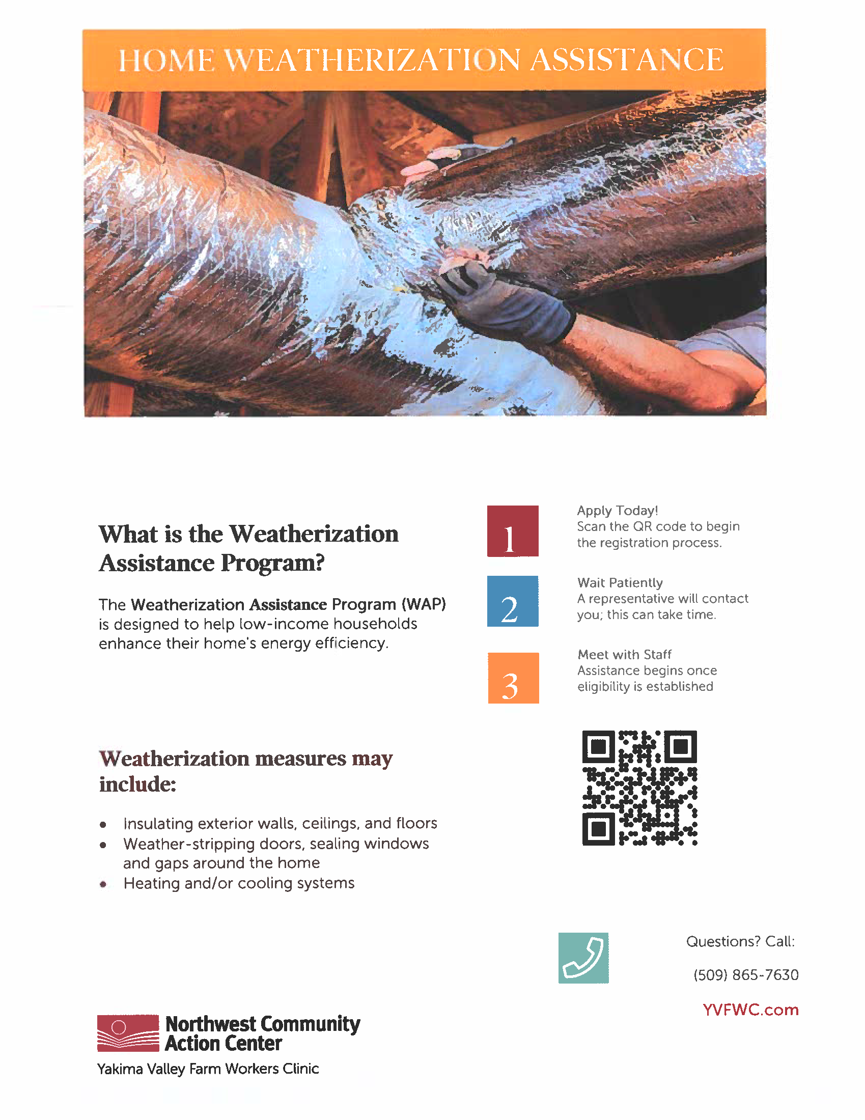 Weatherization program with QR code