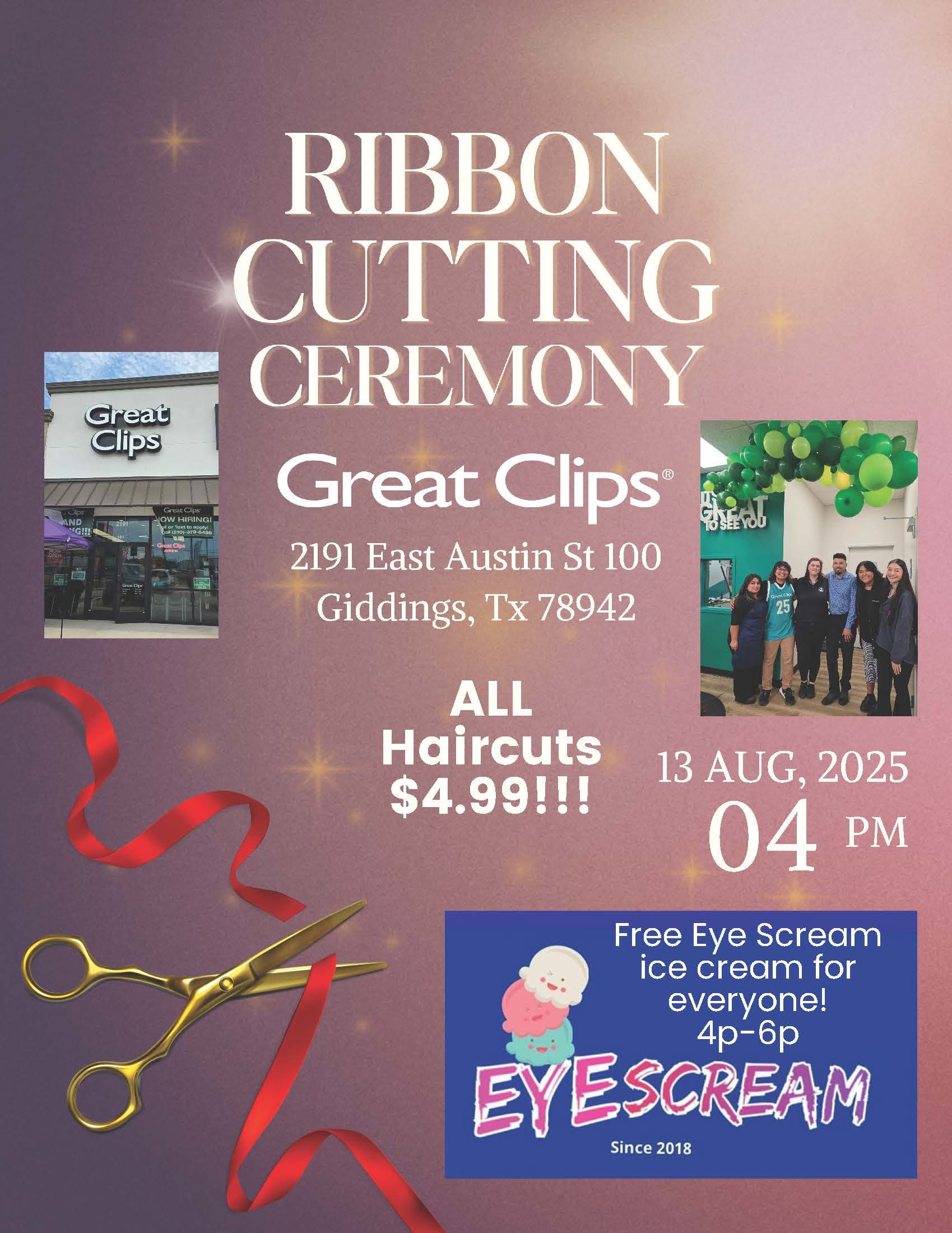 Great Clips Ribbon Cutting Flier