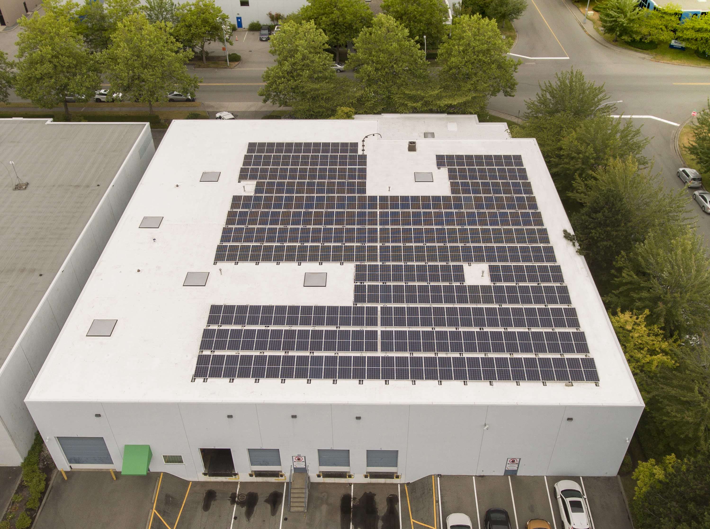 Commercial Building with Solar Panels