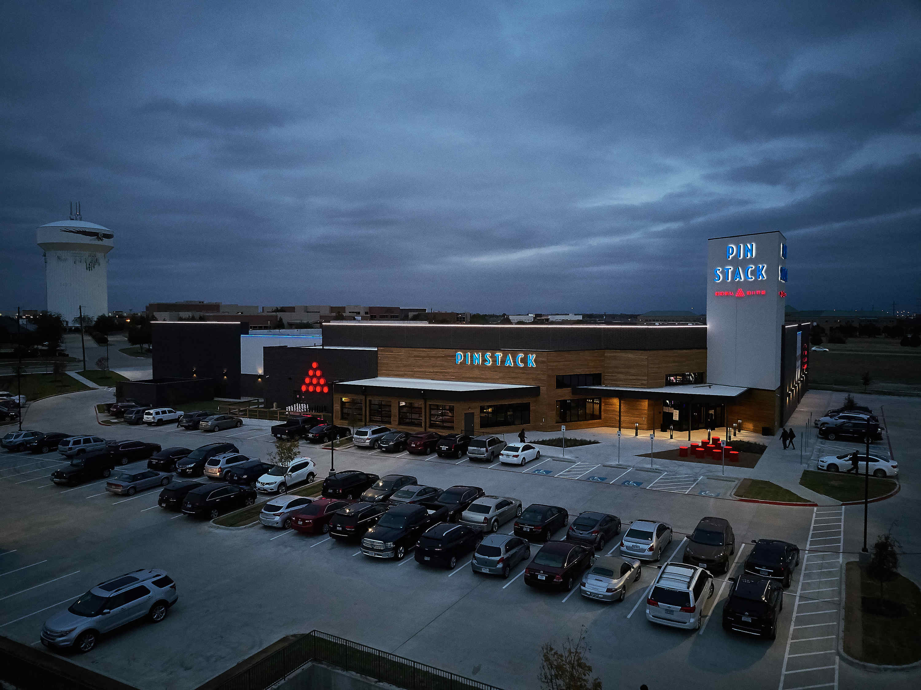 Drone Image of the exterior of PINSTACK Alen