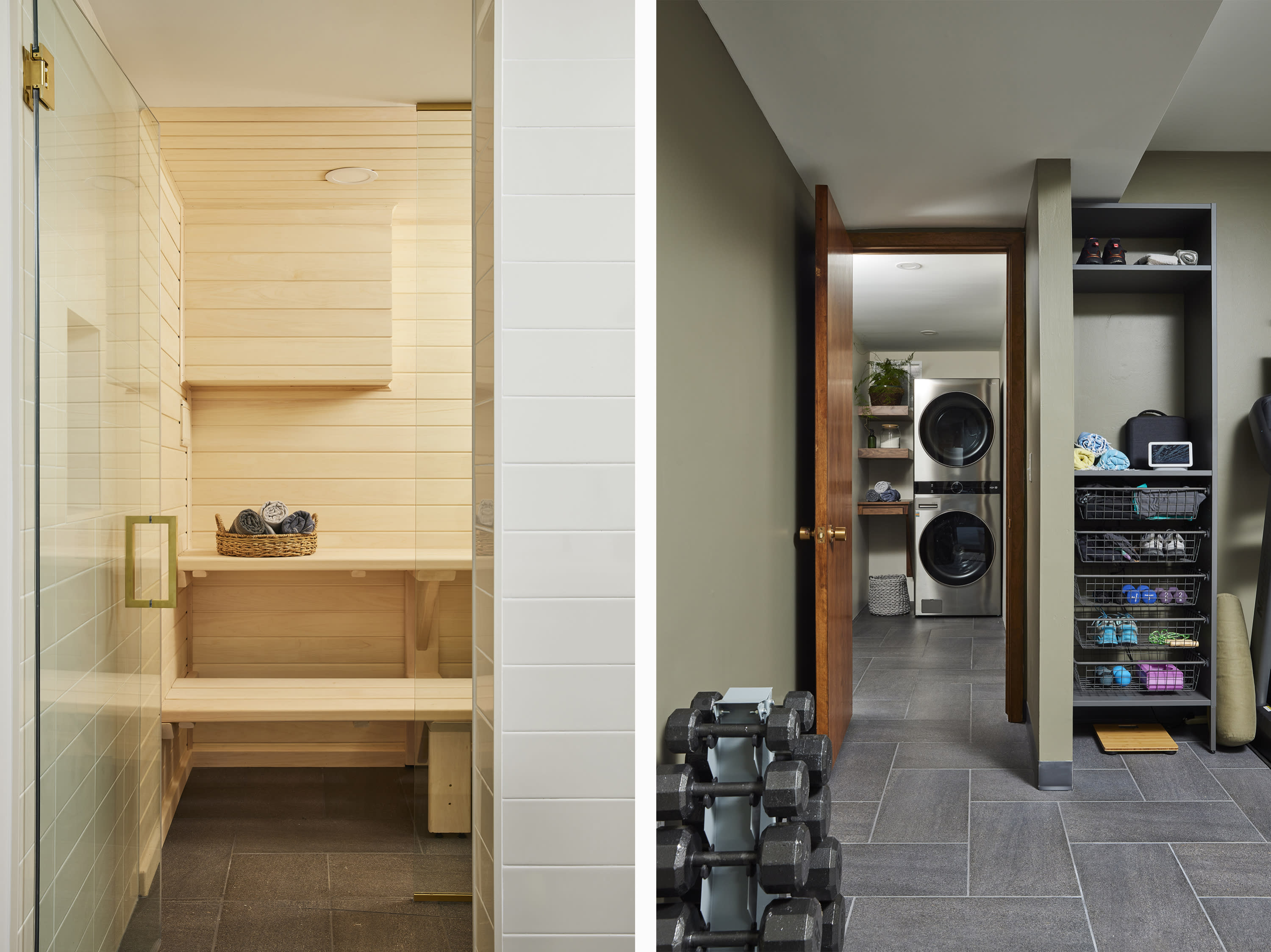 New sauna, laundry and workout room.