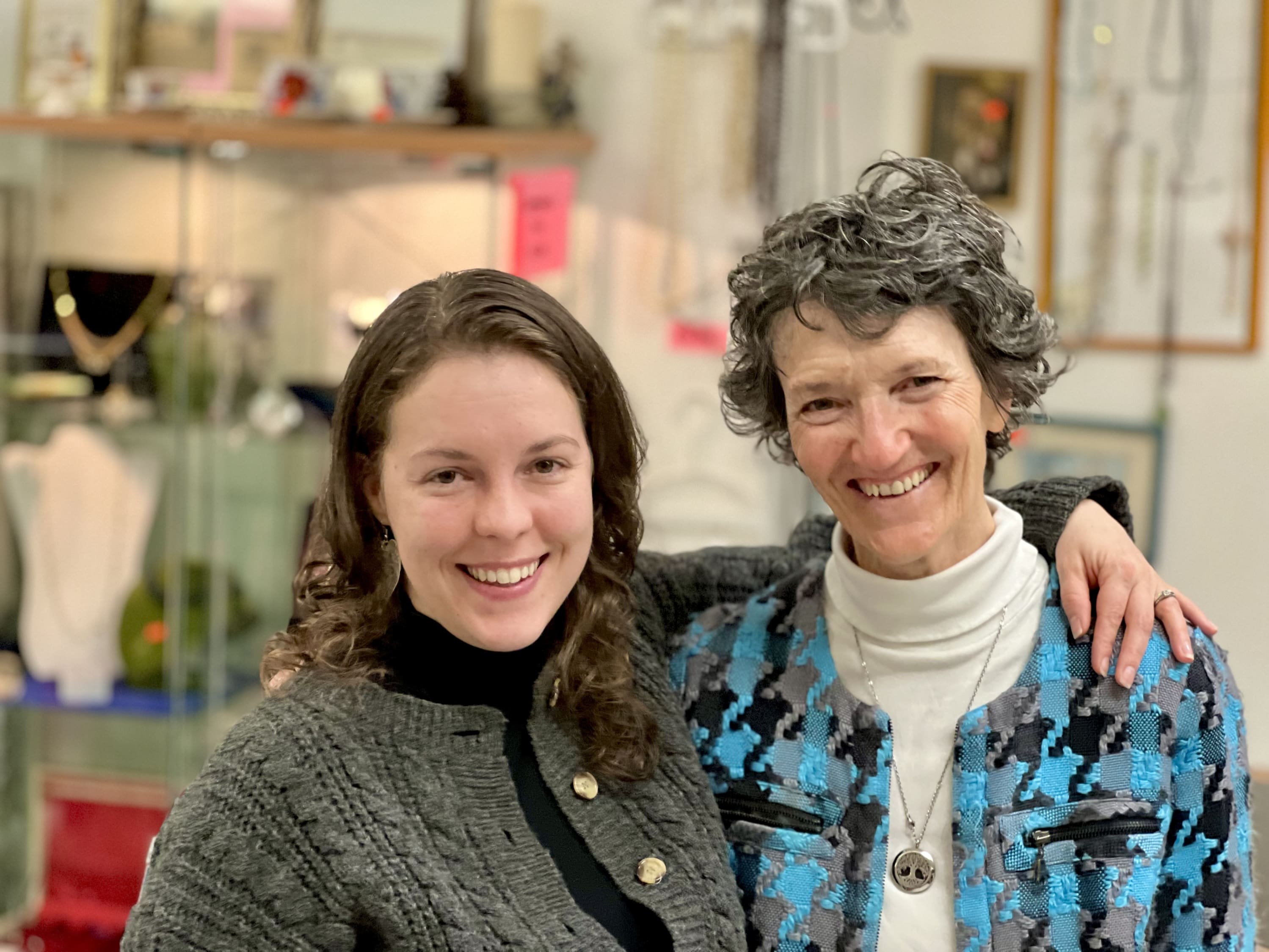 Second Hand Rose staff Rachel Johnson and Heidi Peterson are preparing for the renovations.